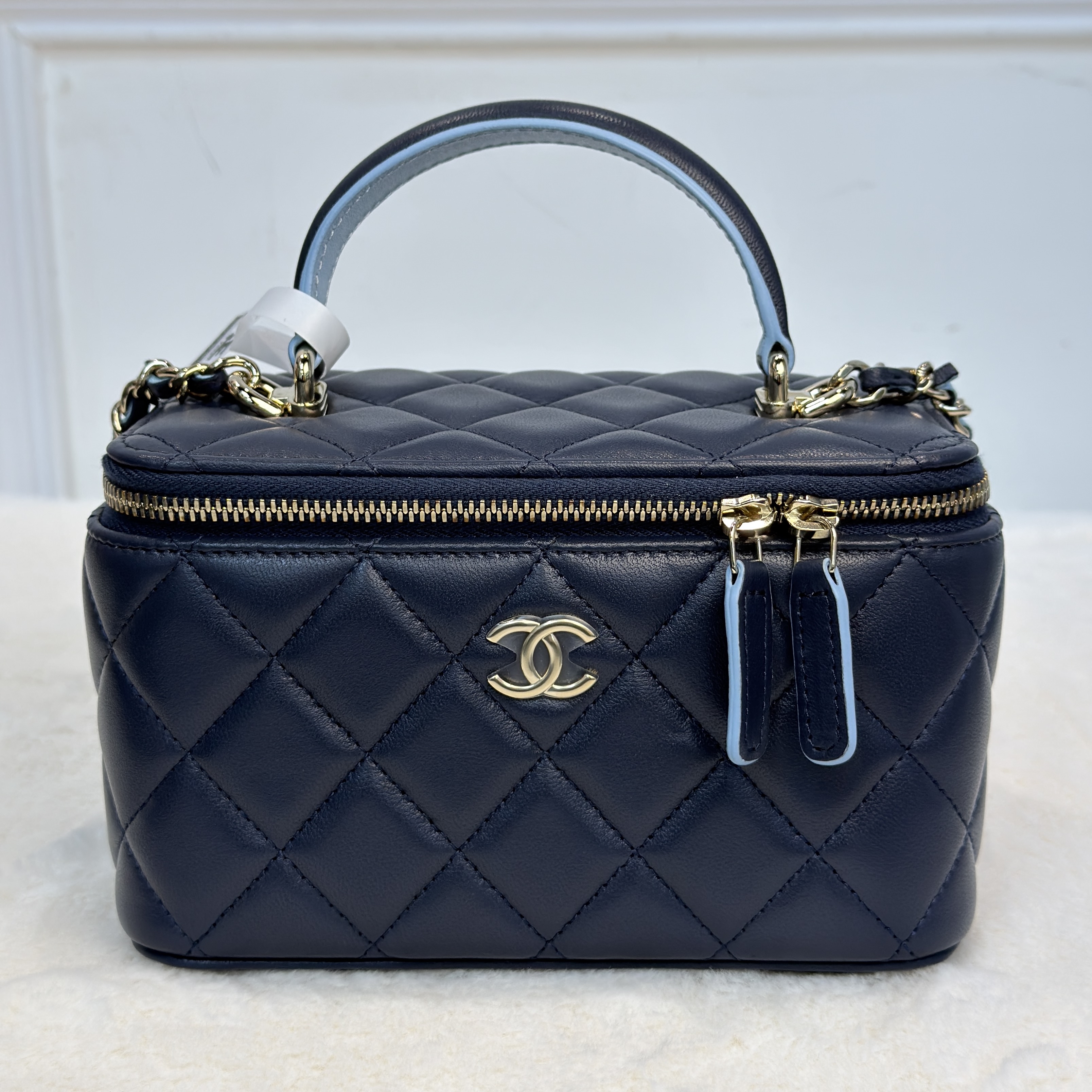 CHANEL雙拼藍色系化妝包💙🩵