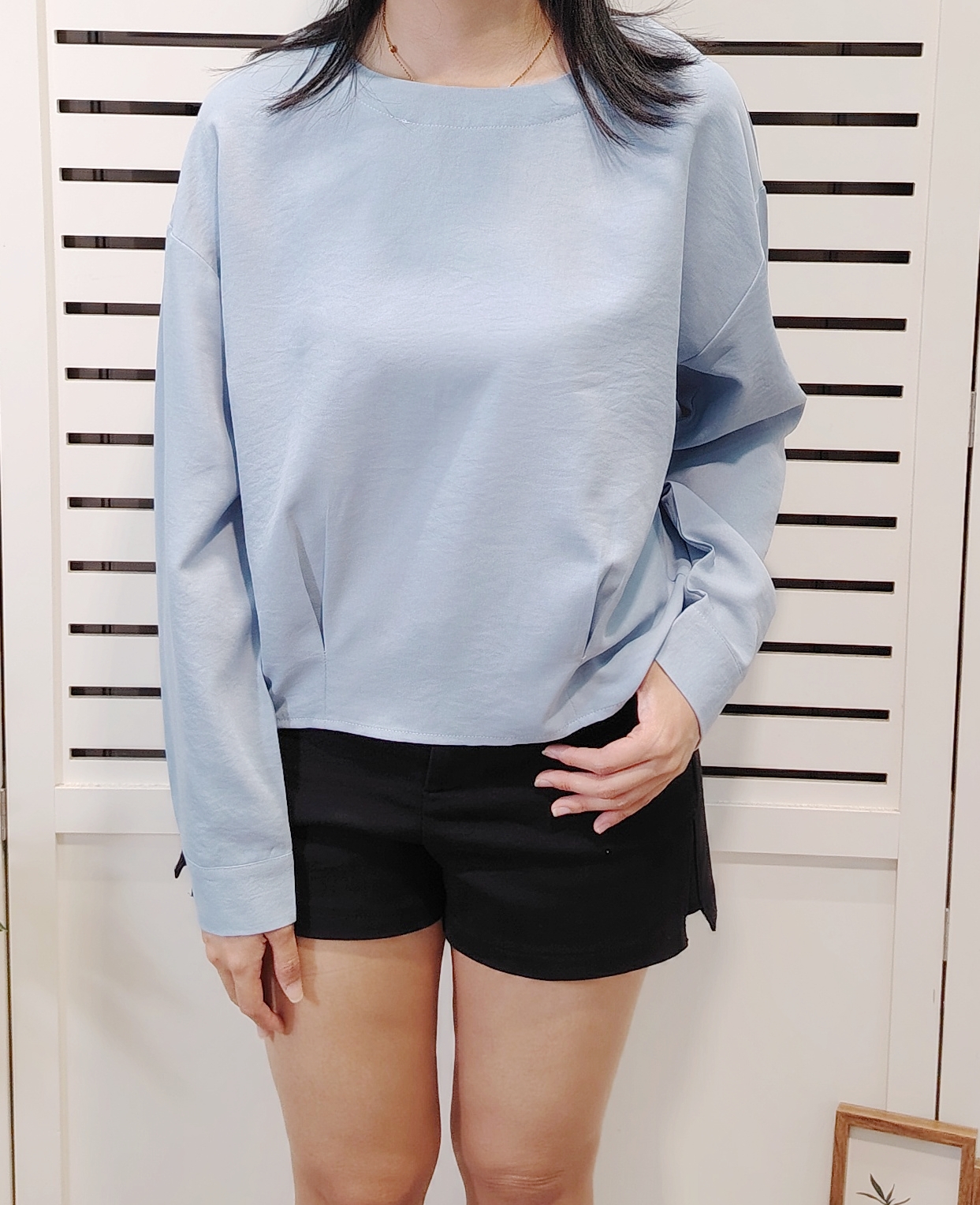 LY1539.1 Micro Fiber Long Sleeve Blouse