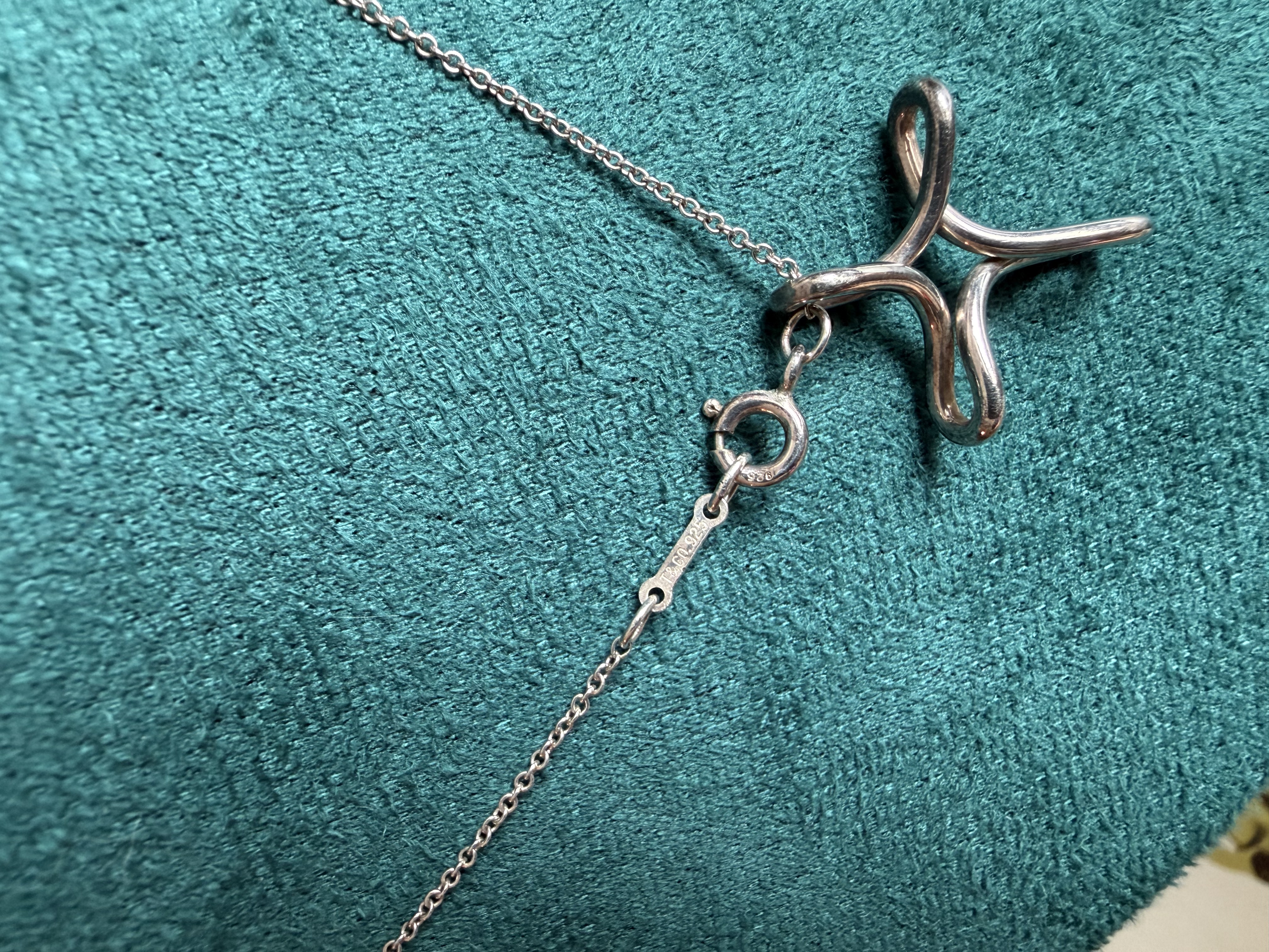 Tiffany & Co. Elsa Peretti Infinity Cross pendant 925 silver necklace