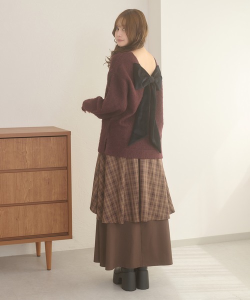 大蝴蝶結後背針織冷衫