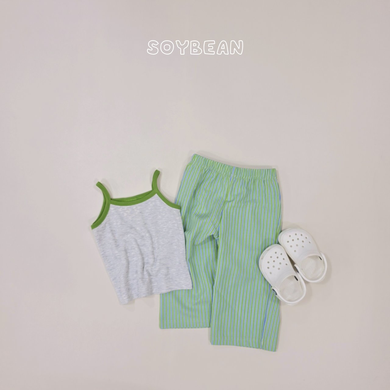 Soybean | stripe Pants set(Pink/Blue/Green/Yellow L(100-110)