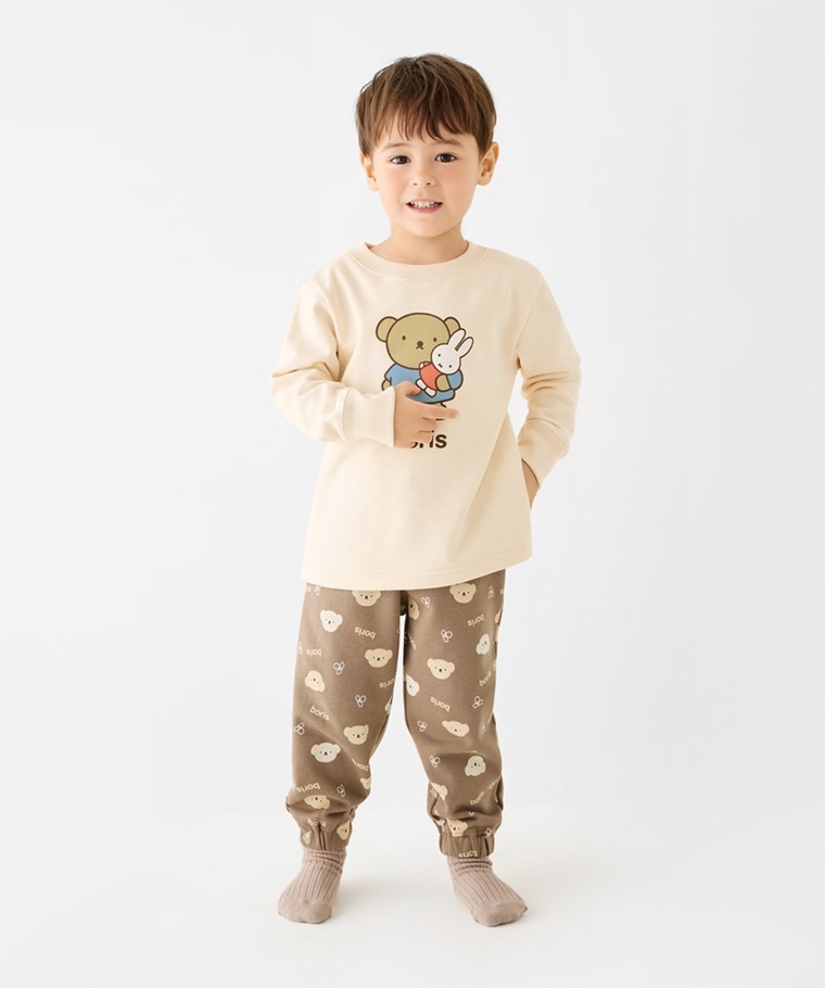 💚代購 台灣直送💚正版授權Miffy&Boris 兩色人物滿印毛圈長袖家居服上下套裝