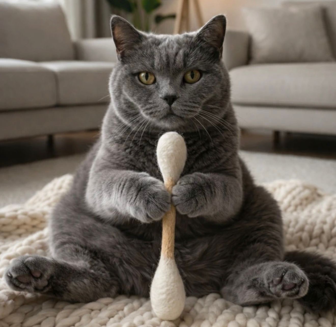 韓國🇰🇷IG爆紅🔥HUE PLANE貓薄荷💕玩具100%羊毛氈手工製造16cm巨大棉花棒🔥