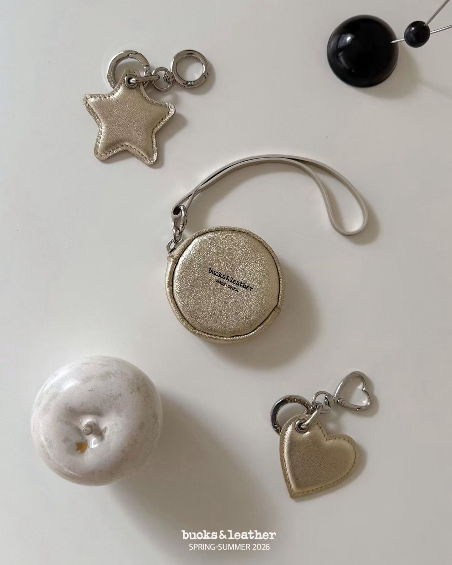 L80 牛皮心心鎖匙扣