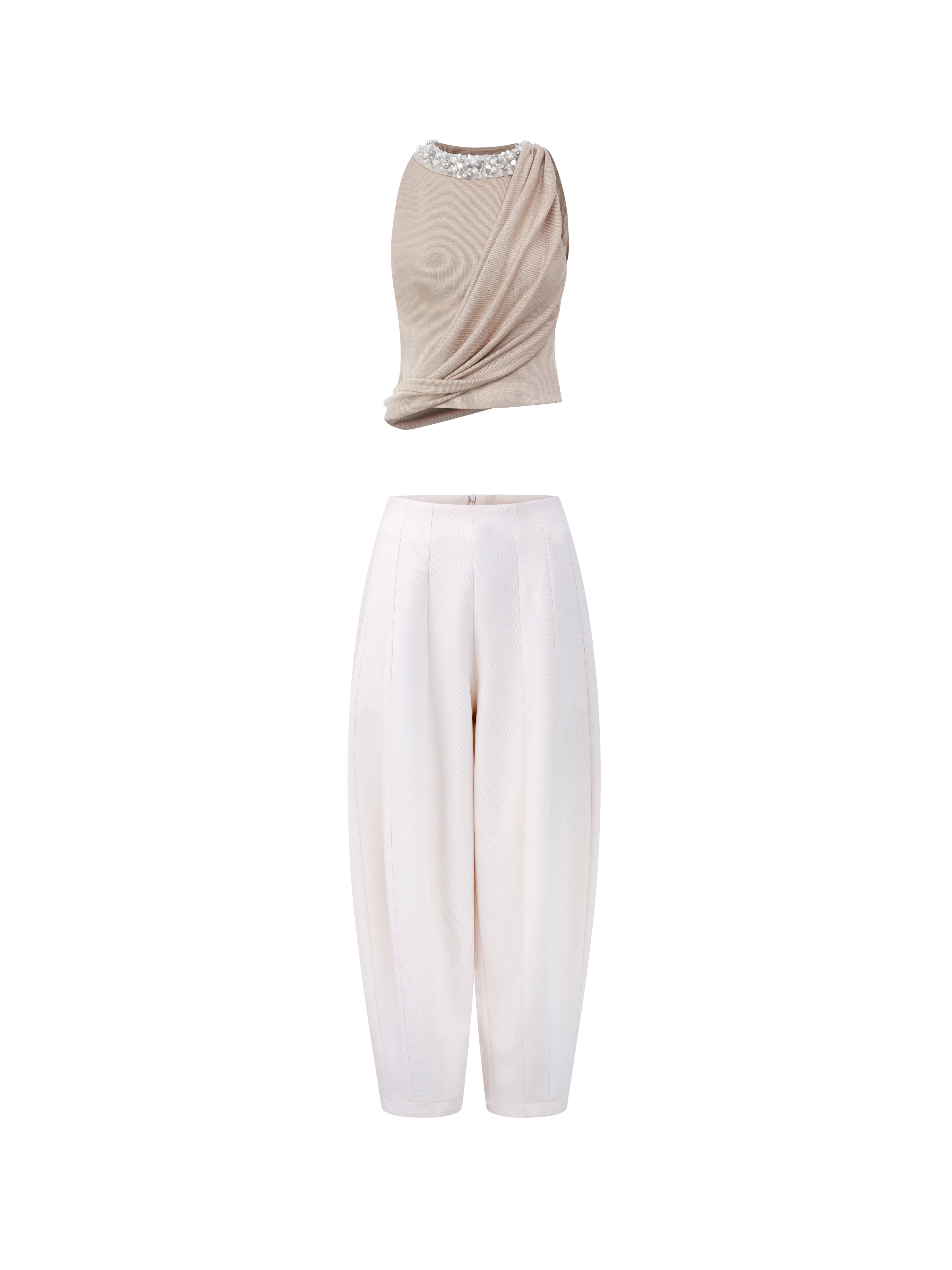 Ivory Sculpt Tapered Pants