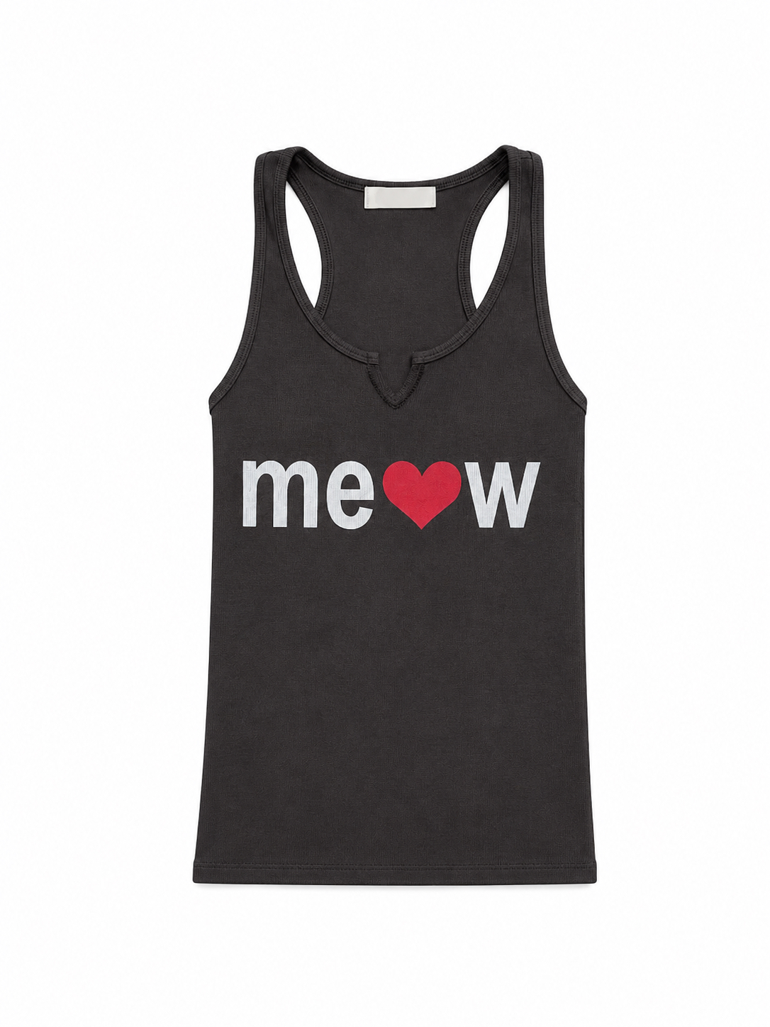 Ribbed Heart Graphic Tank Top