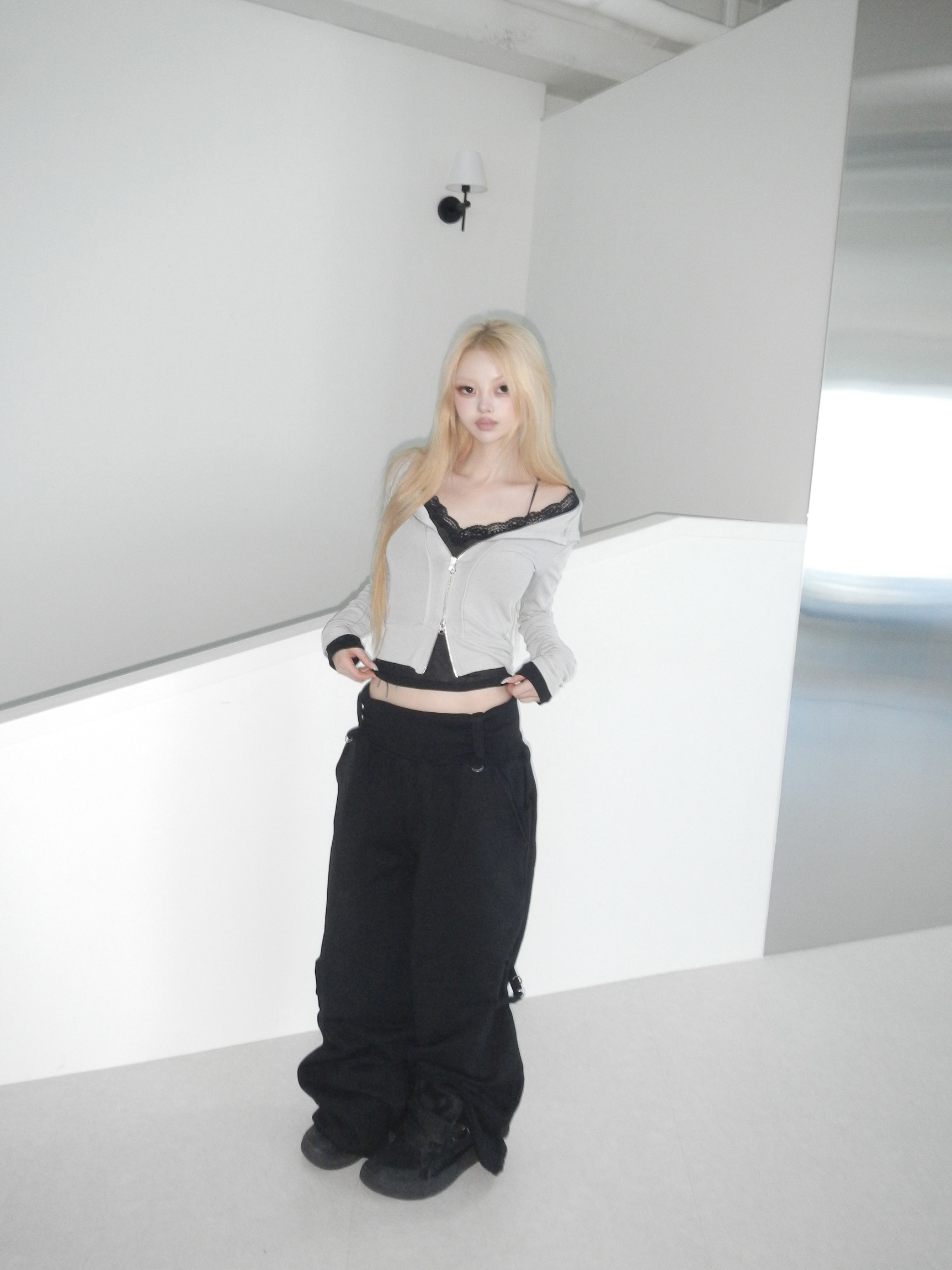 2-Way Zip Cropped Hoodie