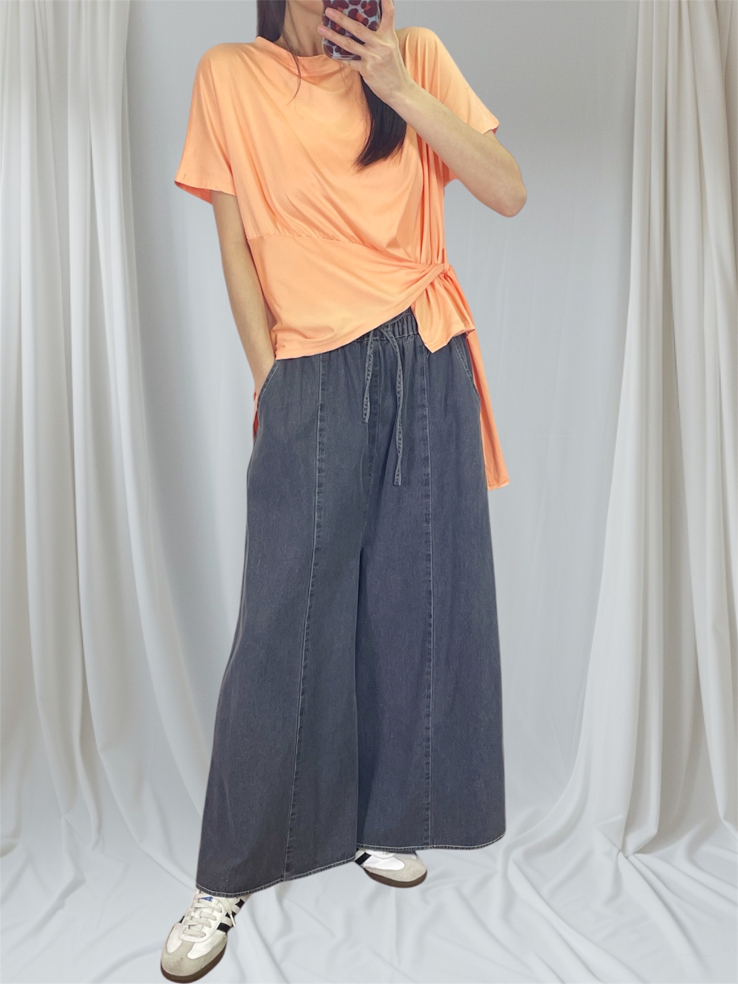 K5552 棉料衫腳穿帶短袖top