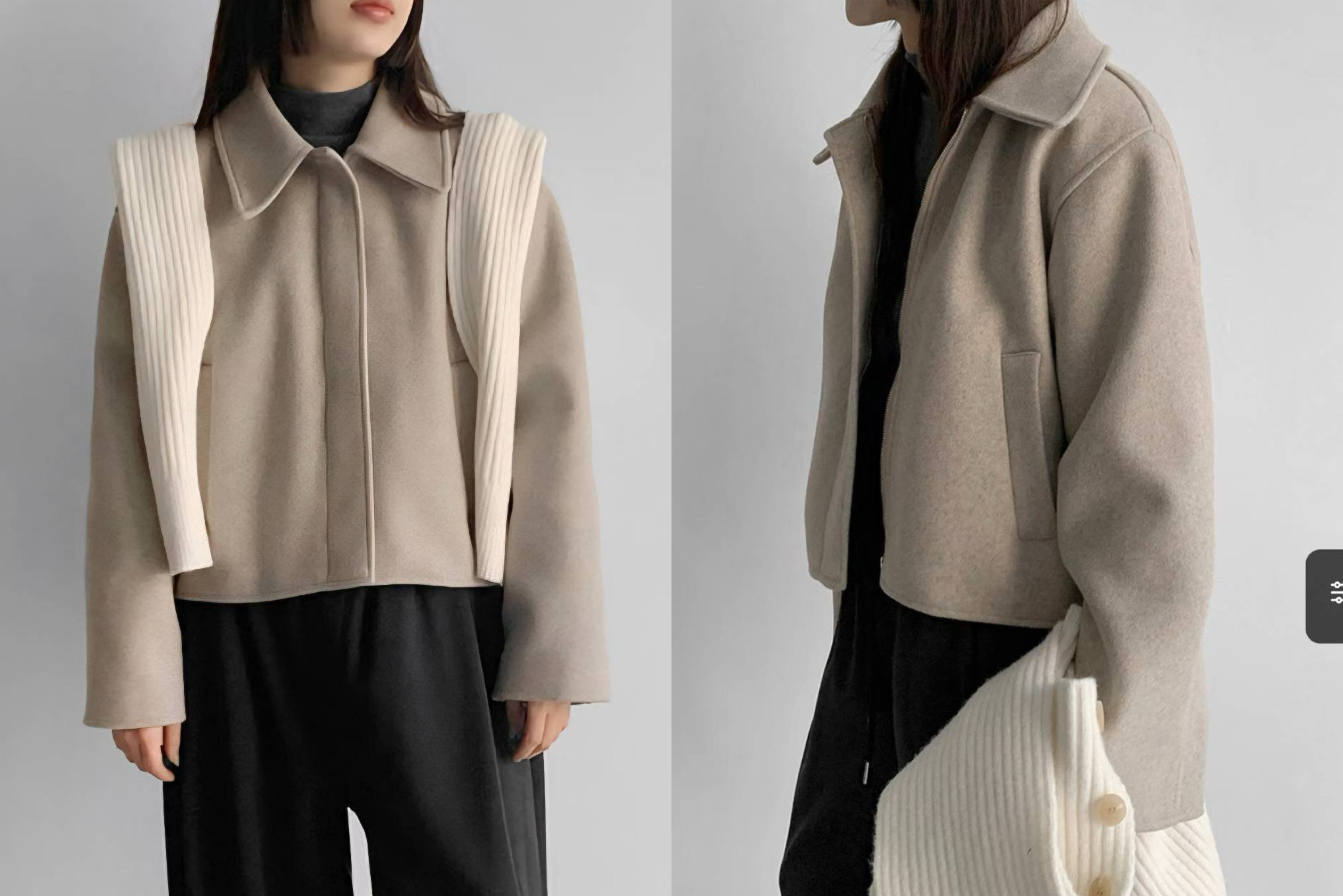 【 Goodbye Winter❄️ | 實穿性極高！知性小反領夾棉拉鍊絨布外套💭🤍 】 Classic Zip Up Outer(三色入)