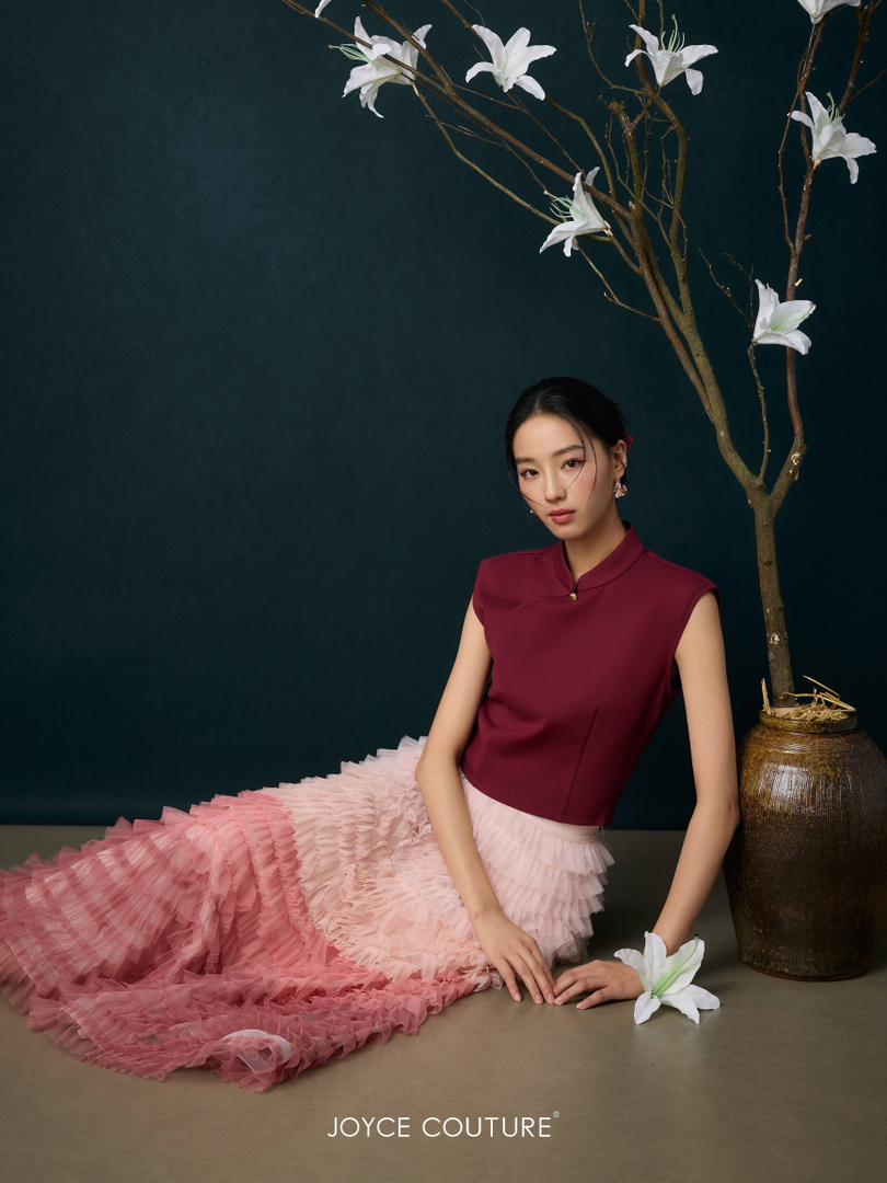 渐变色多层半裙 S0171