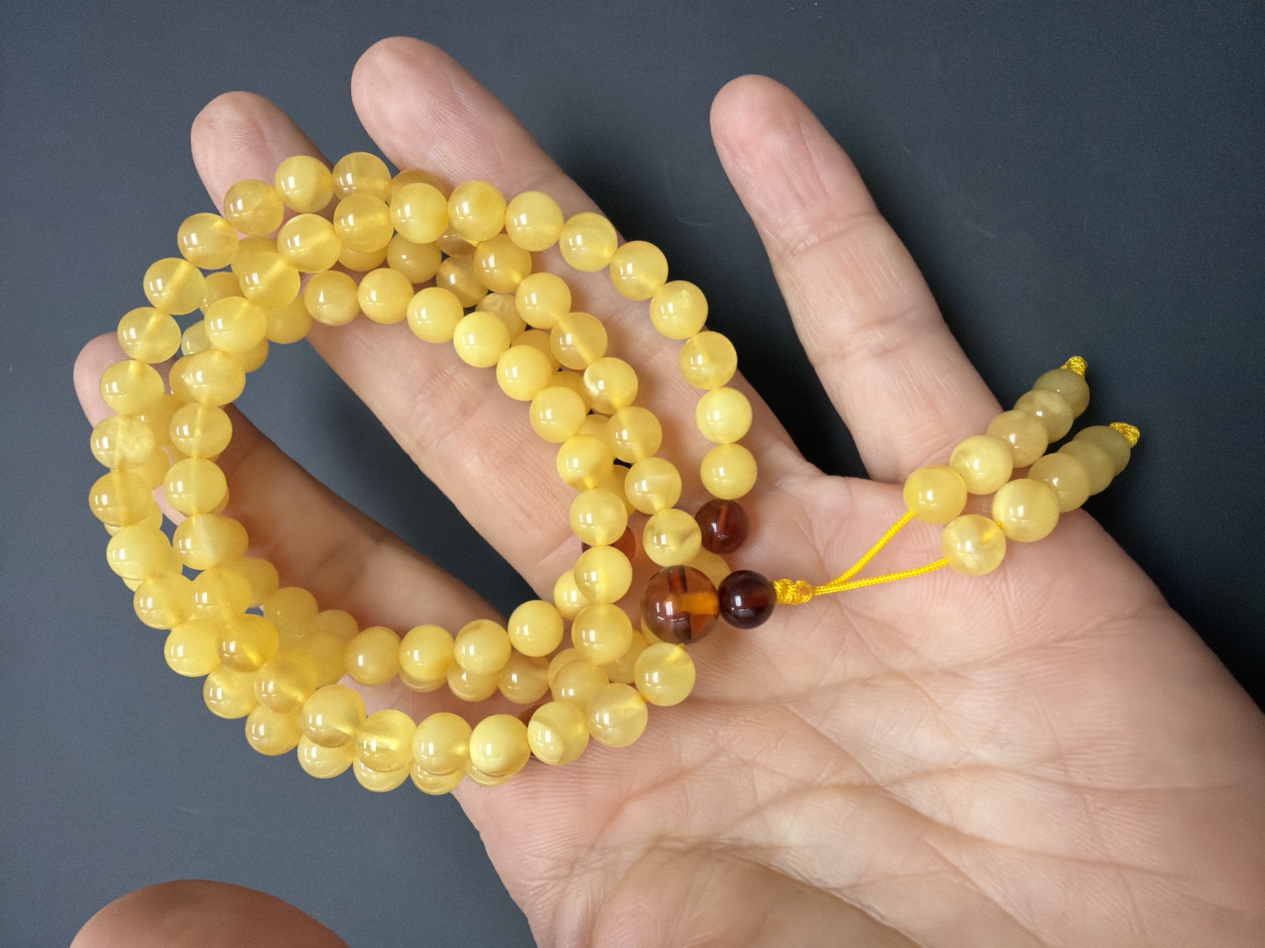 6.1mm 108粒波羅的海蜜蠟念珠（都穆法王+護法殿加持）（實繩無彈力）