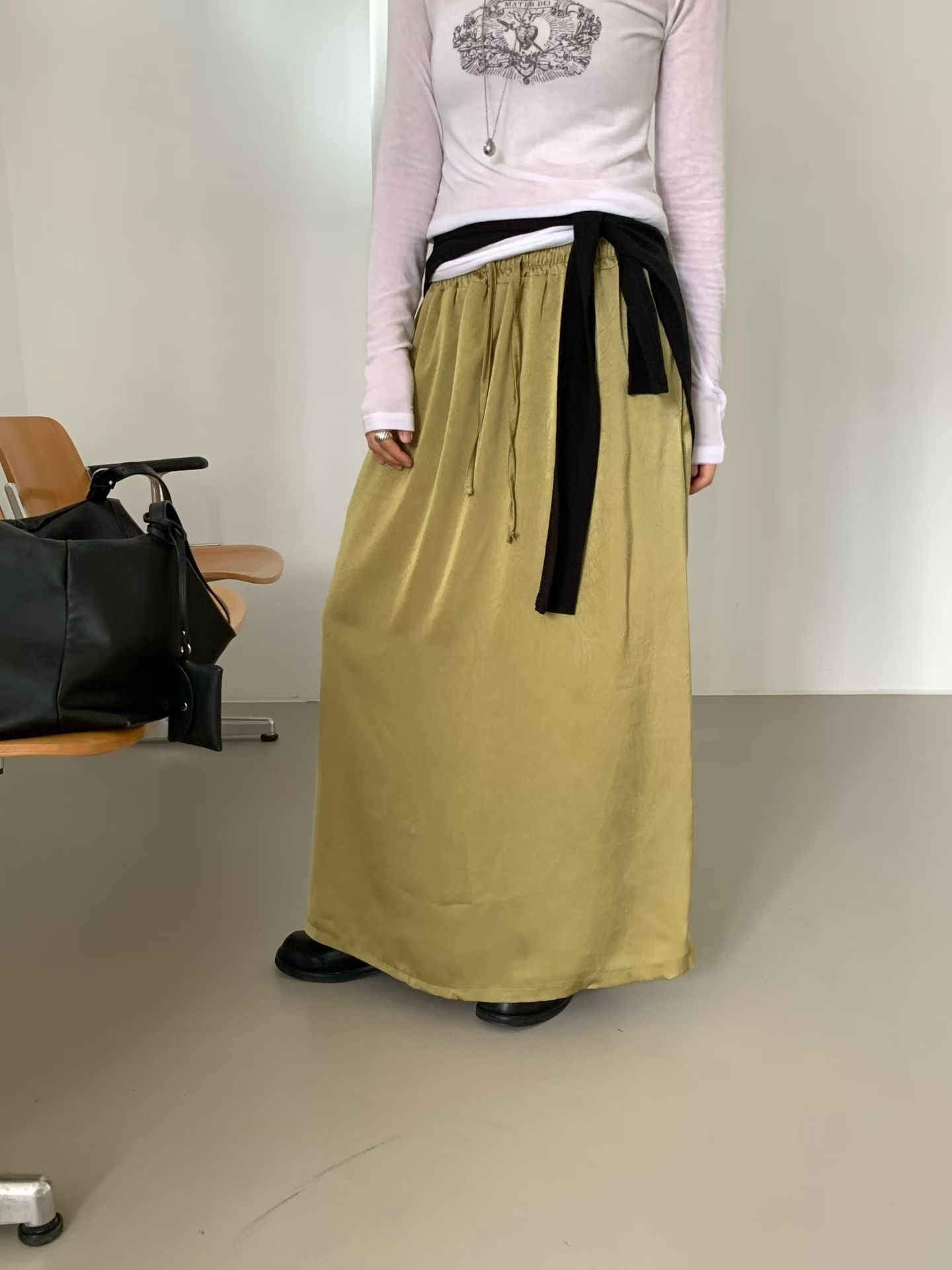 221508 滑料長裙