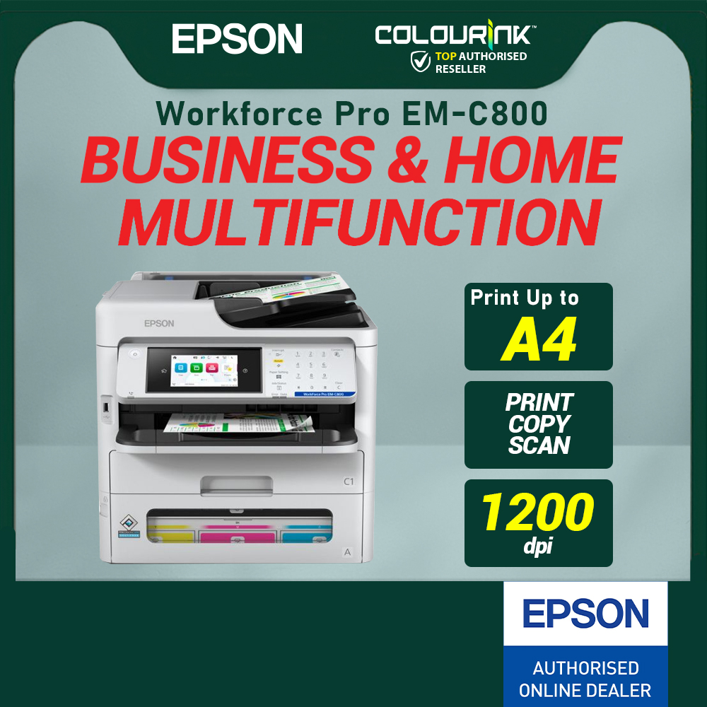 Epson WorkForce Pro EM-C800 Duplex A4 Print Scan Copy FAX with Wi-Fi ADF Feeder similar to T920DW T910DW G4010 L6170