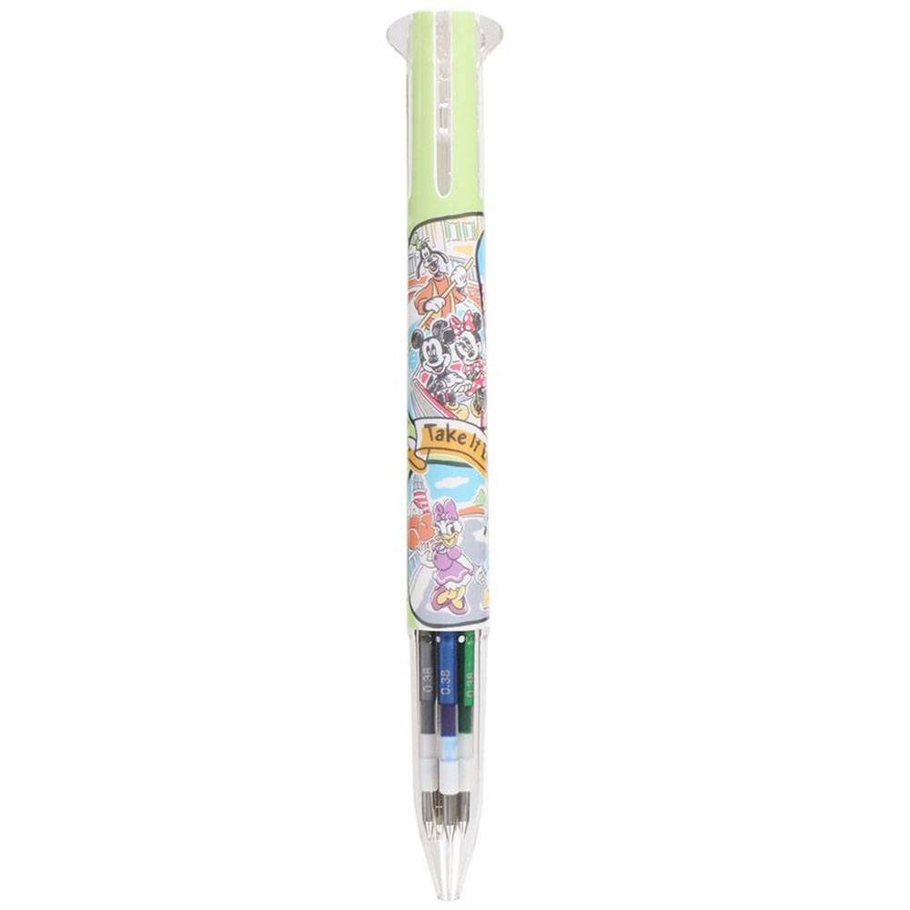 現貨｜【日本 Disney Store 限定】Tokyo Disneyland Resort 東京迪士尼樂園 日本製  Uni Style fit 多功能 5用筆 0.38mm 4色啫喱筆 + 0.5mm 鉛芯筆 068353