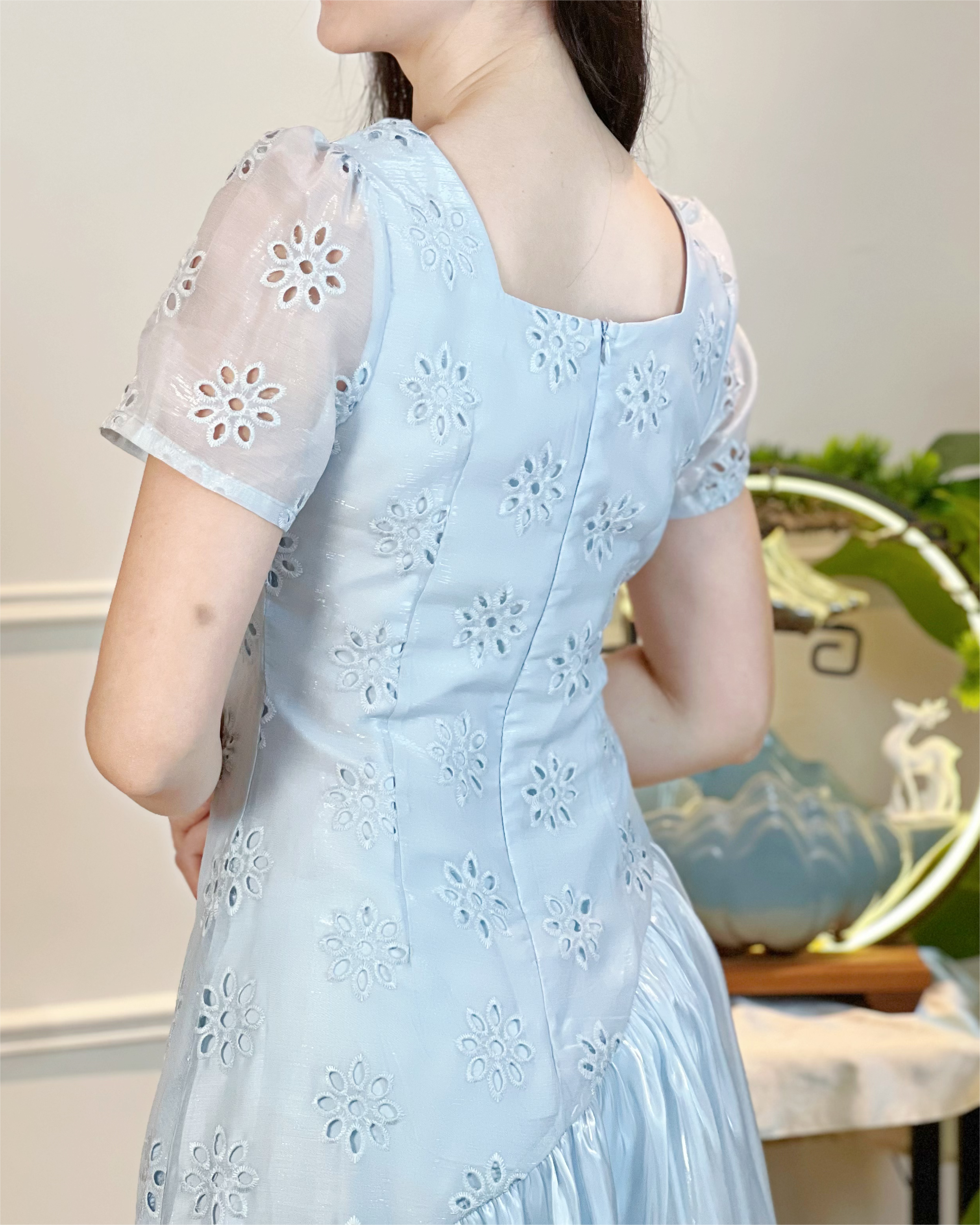 5098  Ingrid Luxe Embroidered Midi Dress