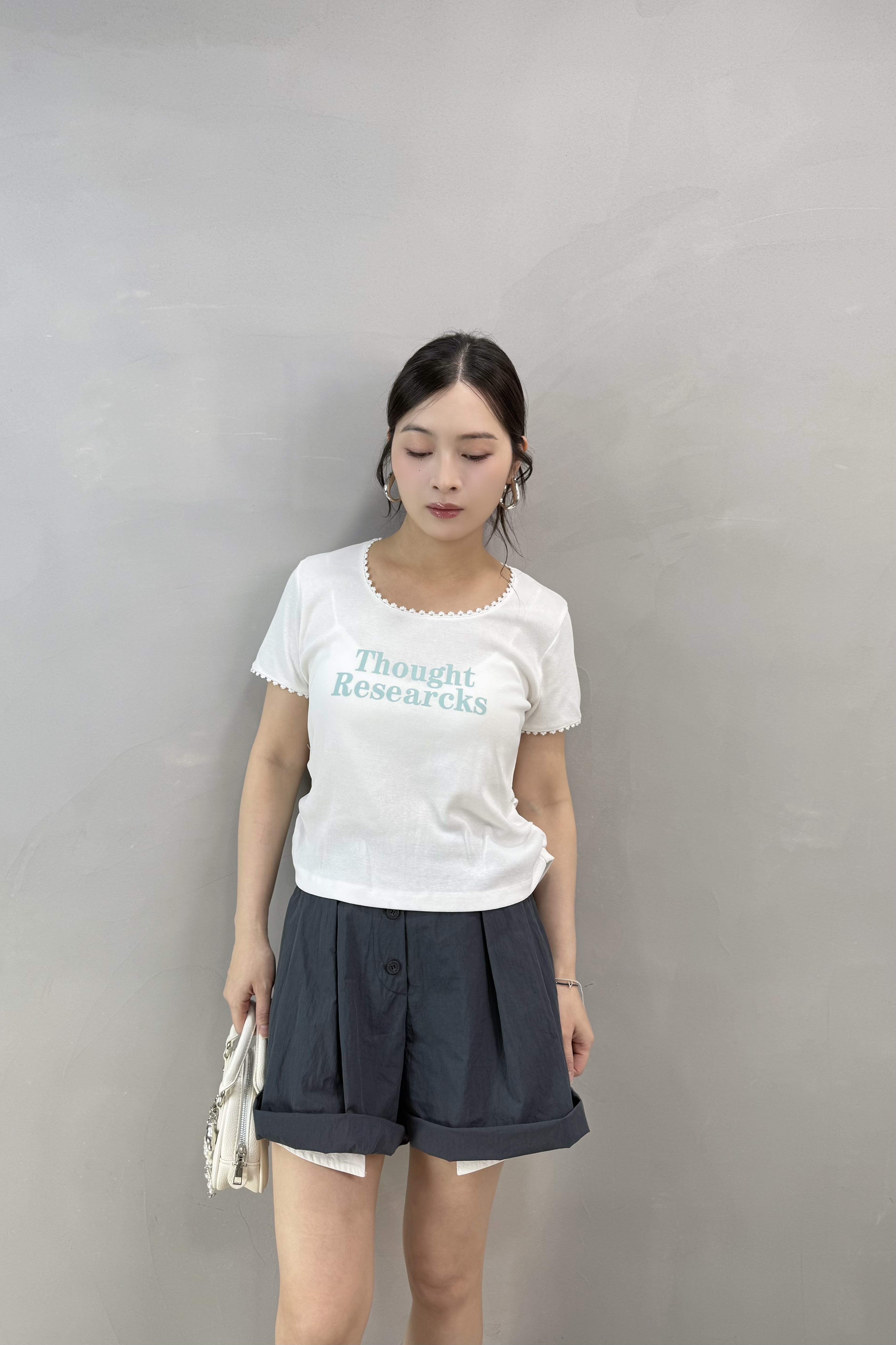 X71 方領花邊tee