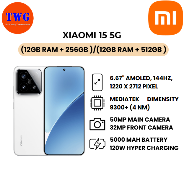 XIAOMI 15 5G (12gb ram + 256GB )/(12gb ram + 512GB ) 100% ORIGINAL MALAYSIA BRAND NEW