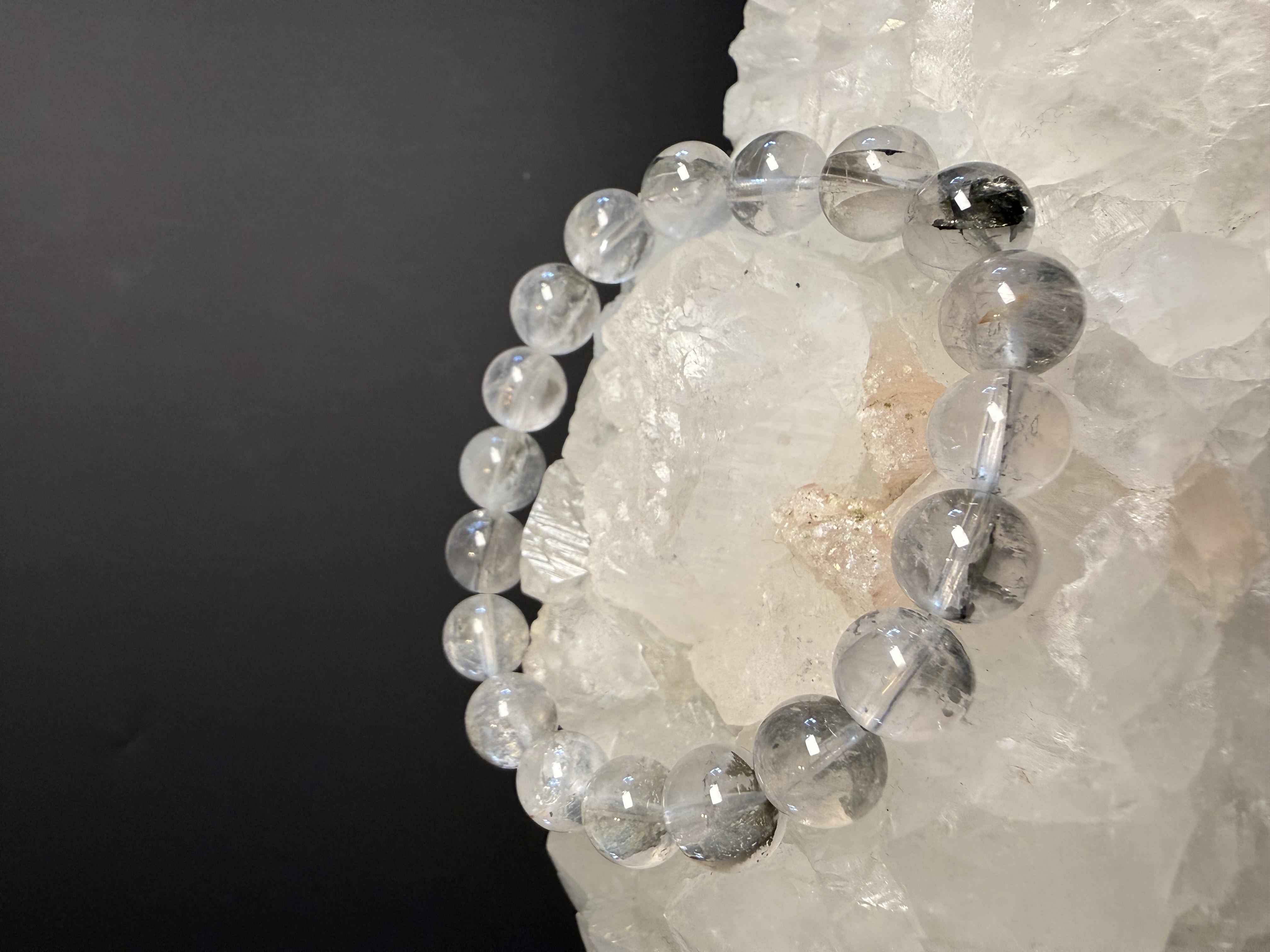 銀銅礦手串｜Silver-Copper Pattern Stone Bracelet｜10–11mm