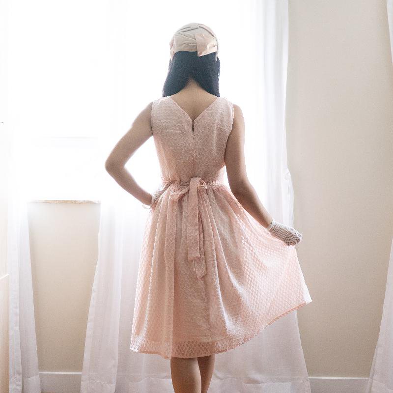(SOLD OUT)Fifties Lady Eisenhower Embroidered Chiffon Ballerina Wrap Dress(FM096)