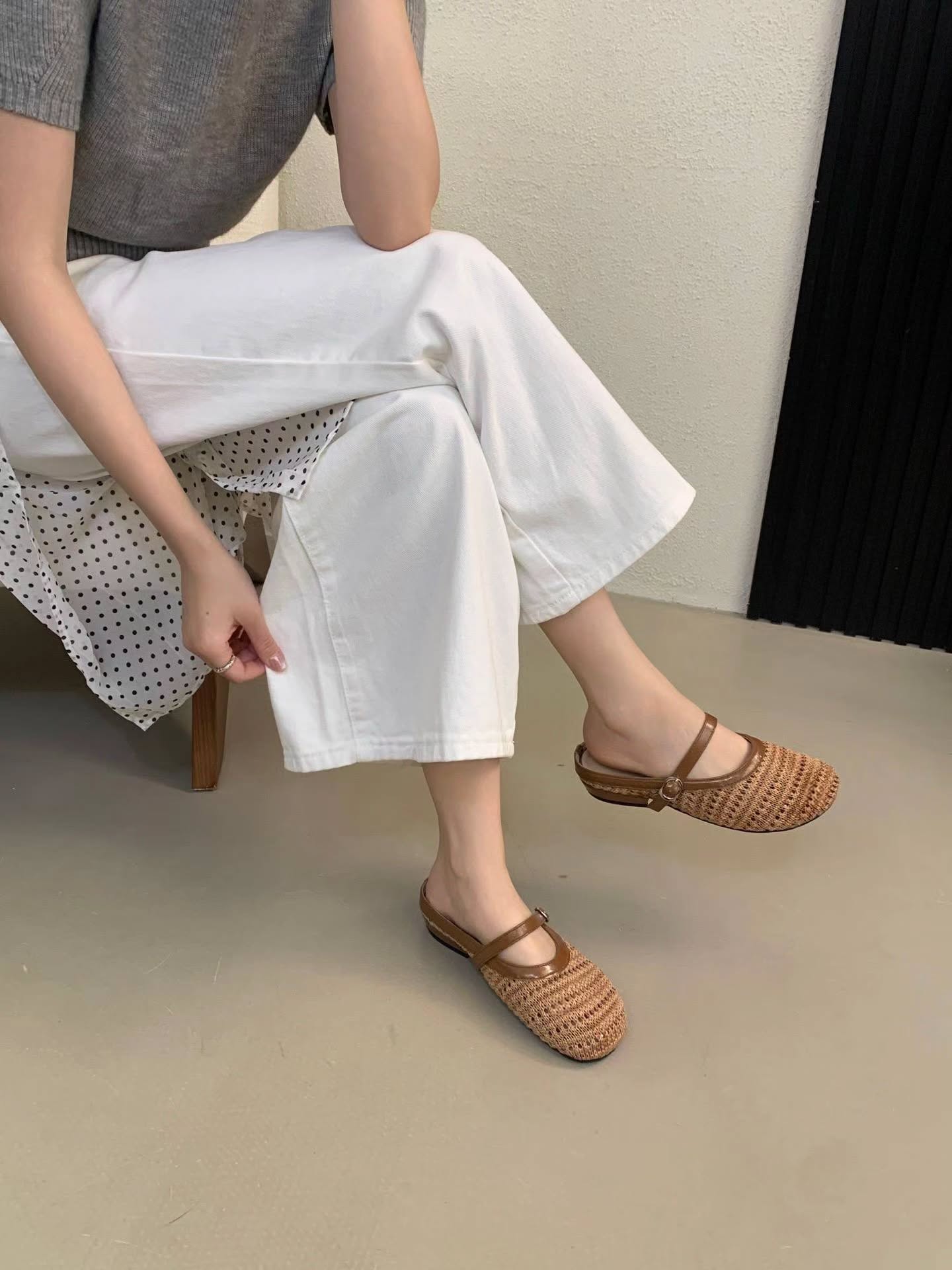 107 韩系编织玛丽珍拖鞋 🇨🇳