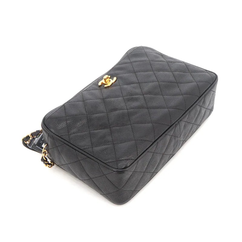 Chanel Matelasse Coco Mark Caviar Chain Camera Bag