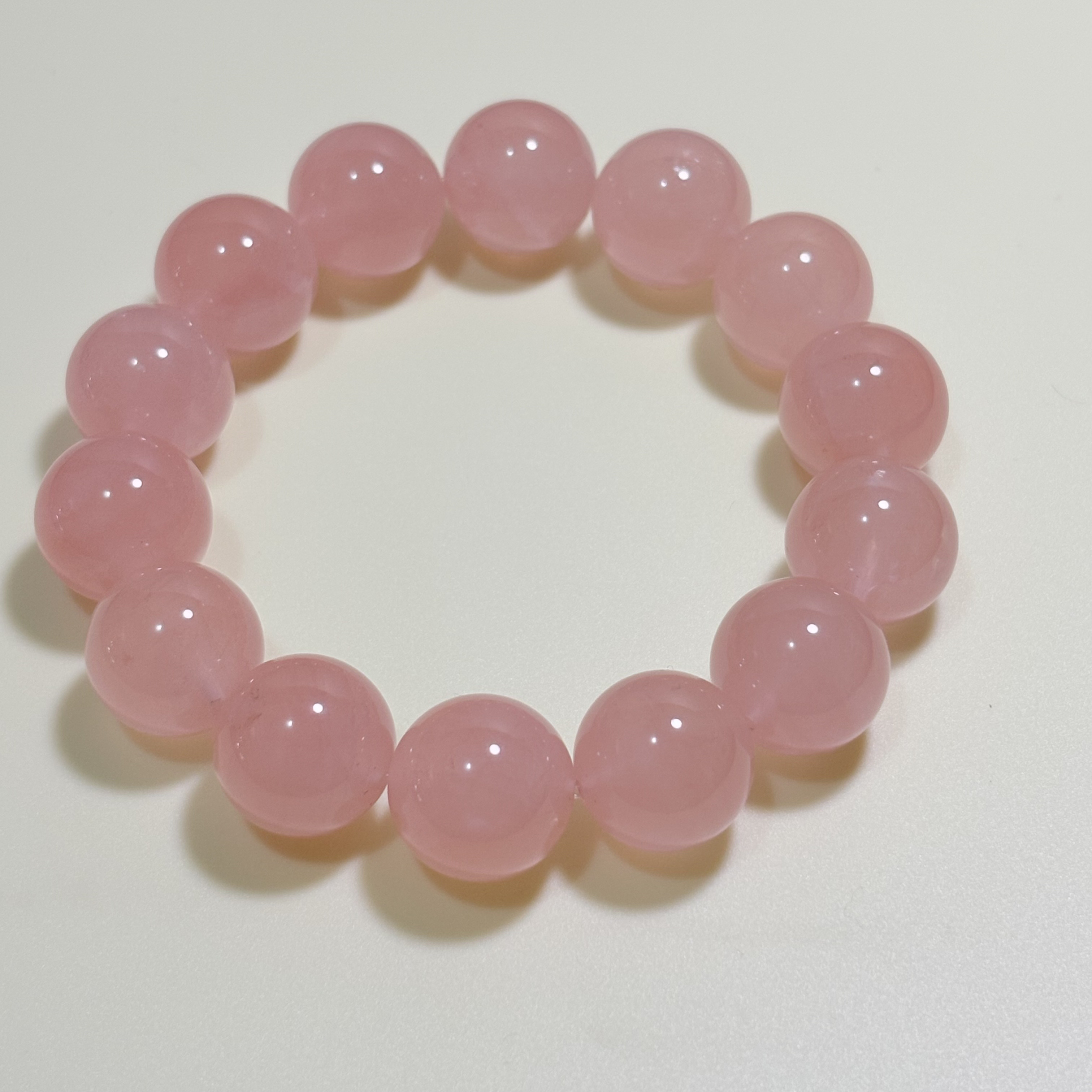 【人緣】馬粉晶手串 No.4564 l規格：16mm珠18 cm手圍｜附送證書