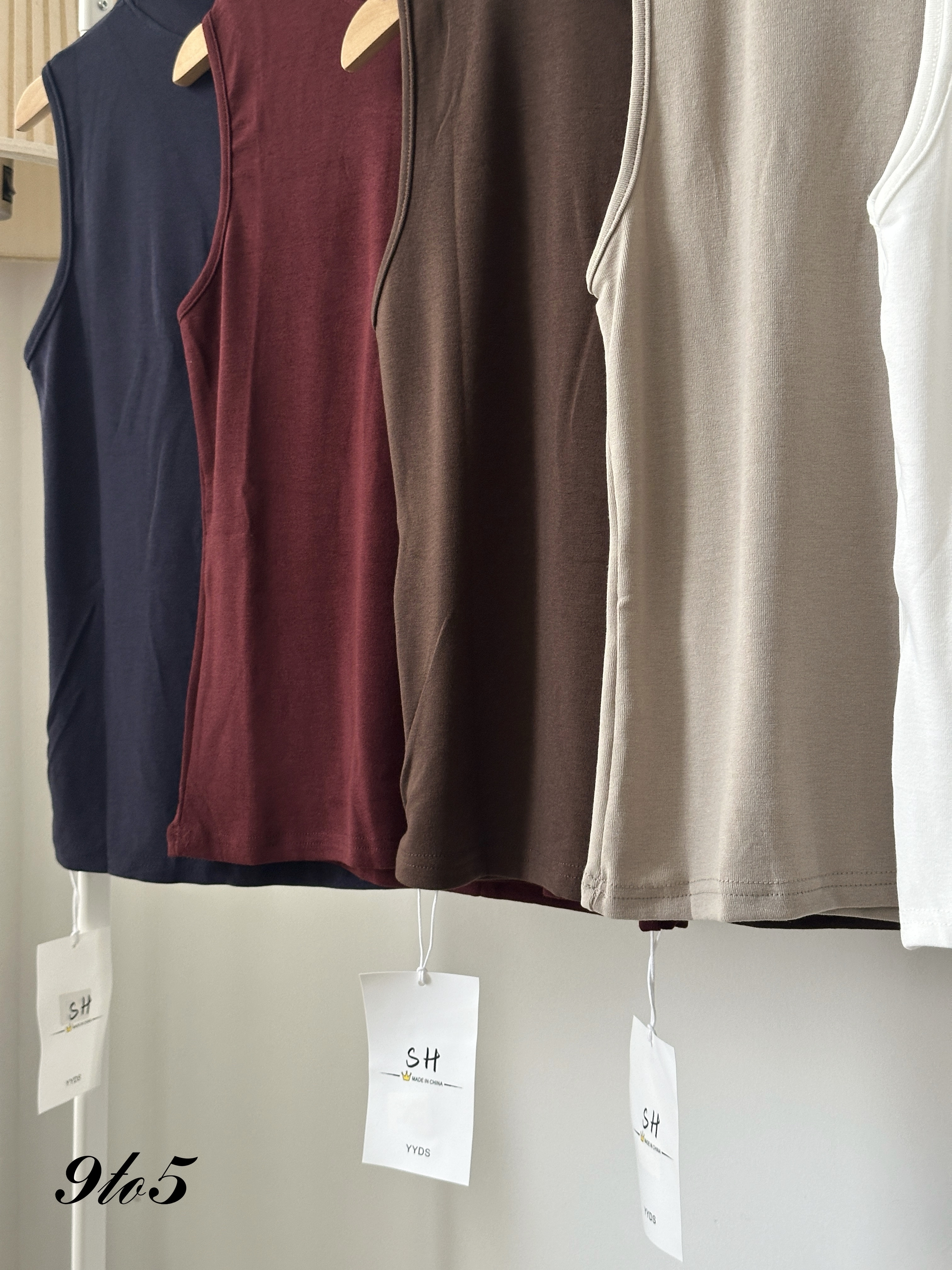 T4068 Sleeveless Mock Neck Top - 5 Colors 