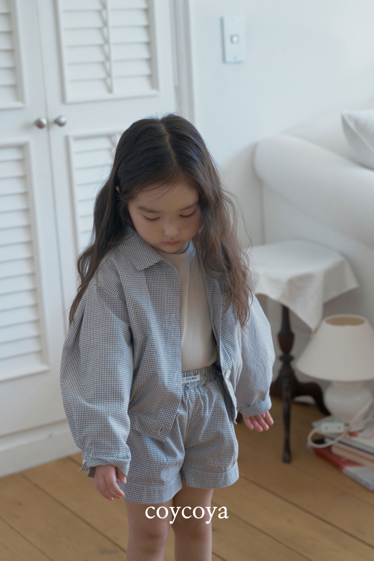 🌸預訂 韓國直送🌸🇰🇷COYCOYA兩色格紋寬鬆翻領襯衫開襟外套