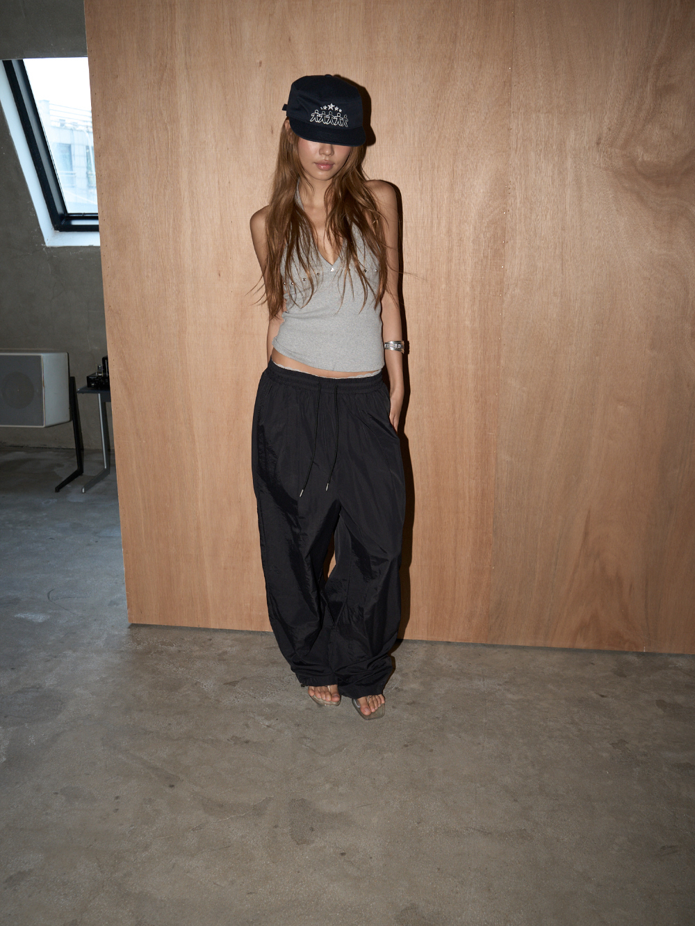 Star Embellished Nylon Pants