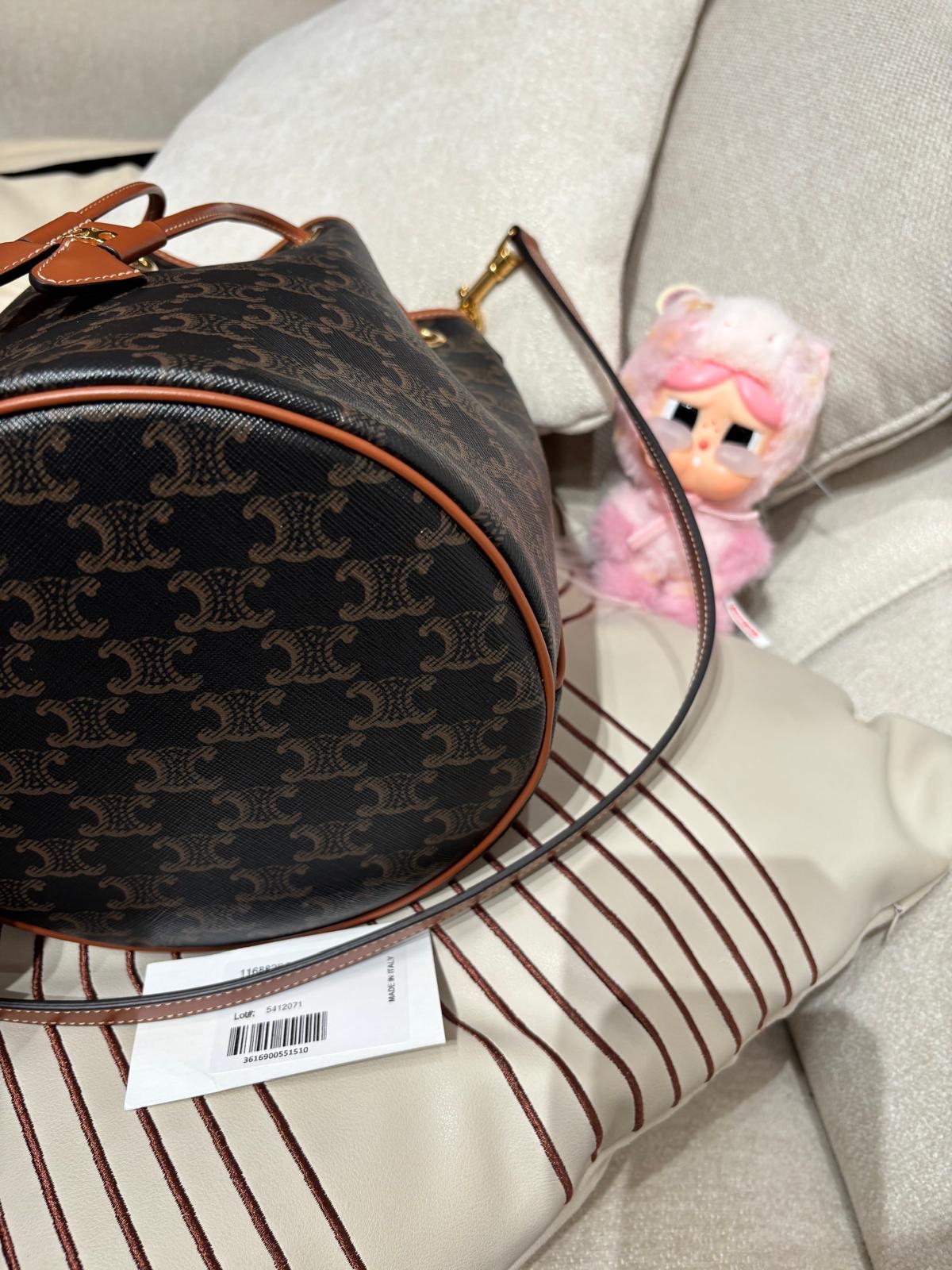 Celine CLARA BAG IN TRIOMPHE CANVAS AND CALFSKIN標誌印花及牛皮革手袋 100%Authentic, 98%new ✅tap ✅booklet ✅dust bag