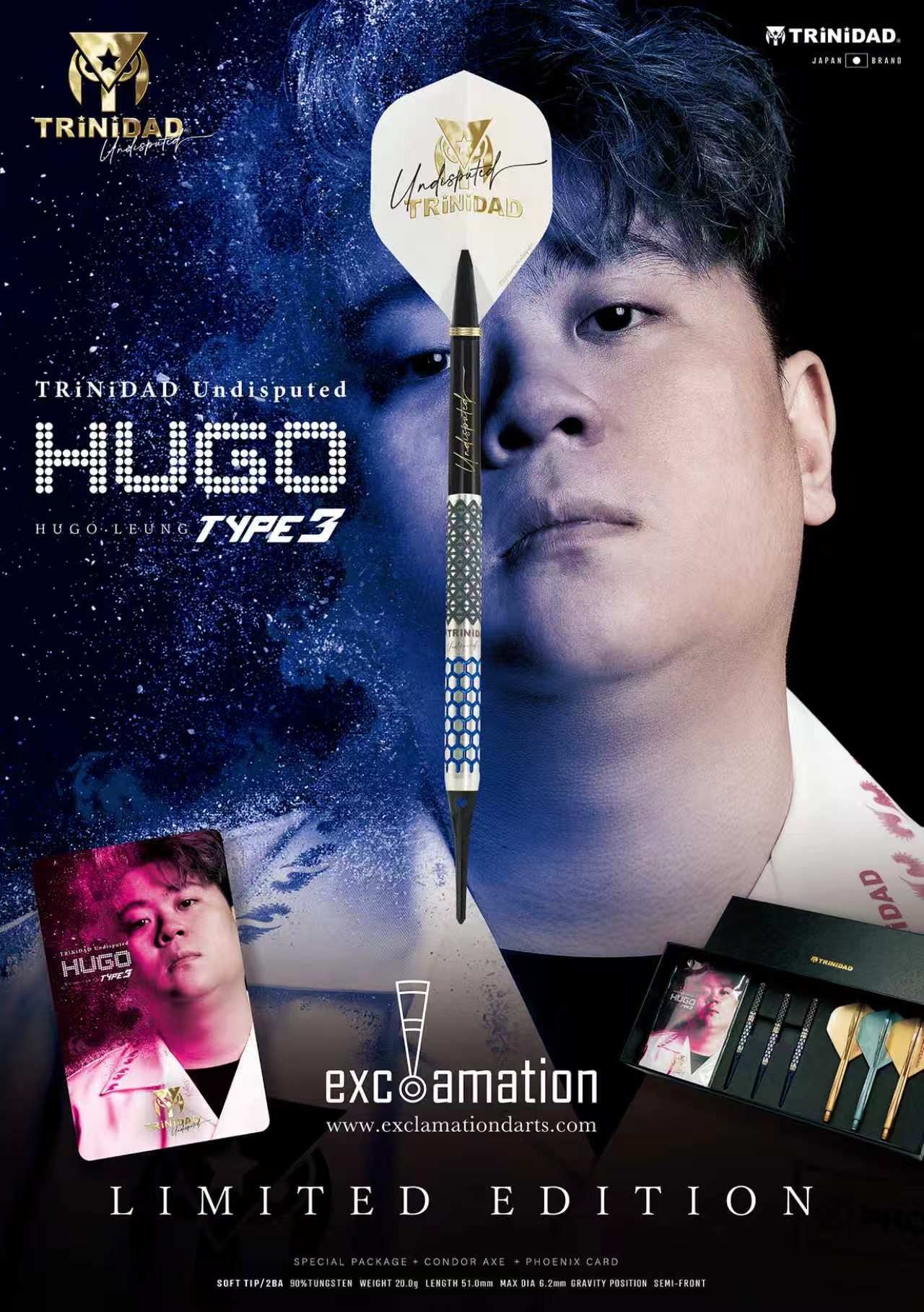 TRiNiDAD Undisputed x EXCLAMATION DARTS HUGO Type 3 Limited Edition 2BA