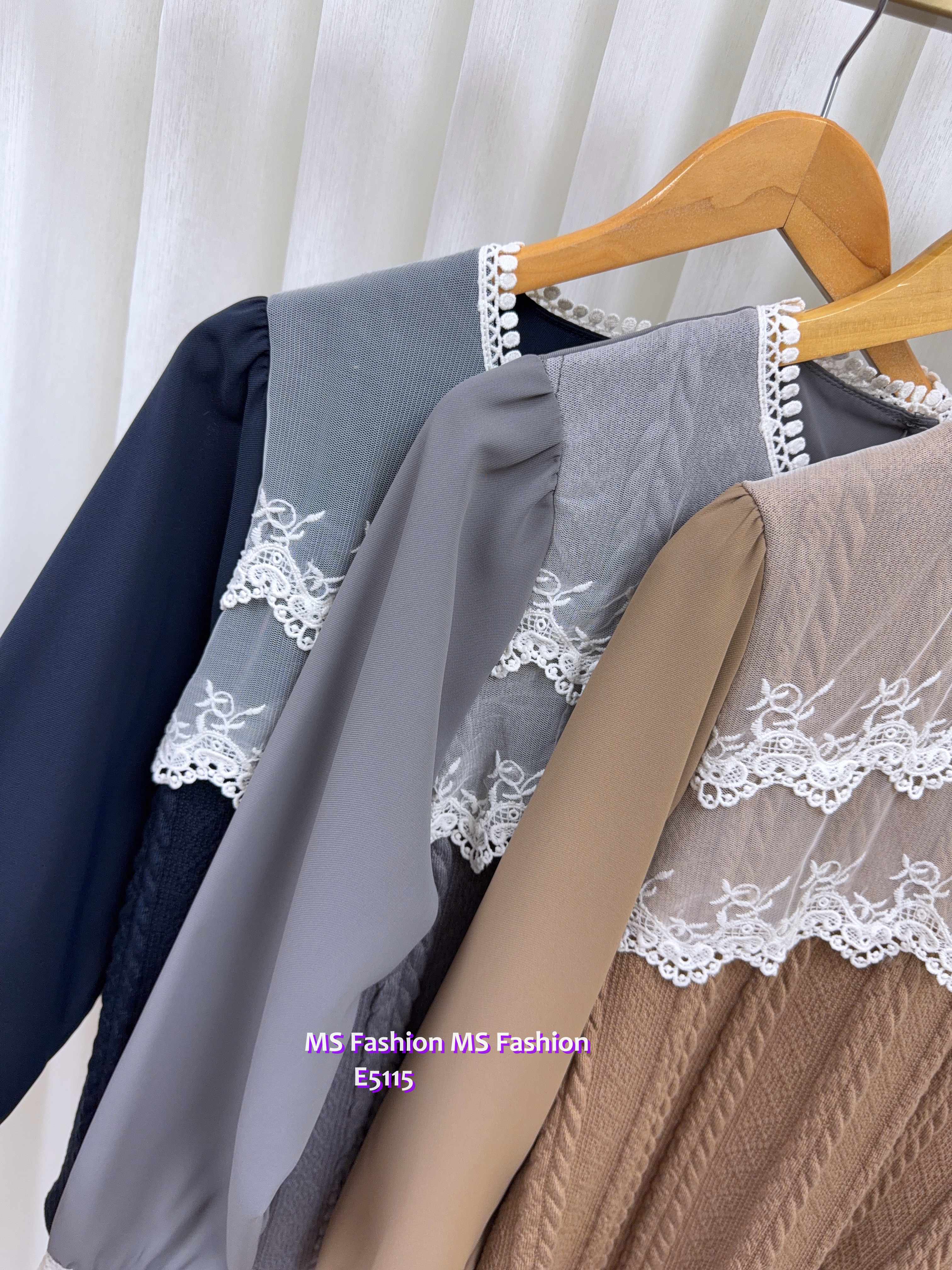 E5115 拼麻花lace top