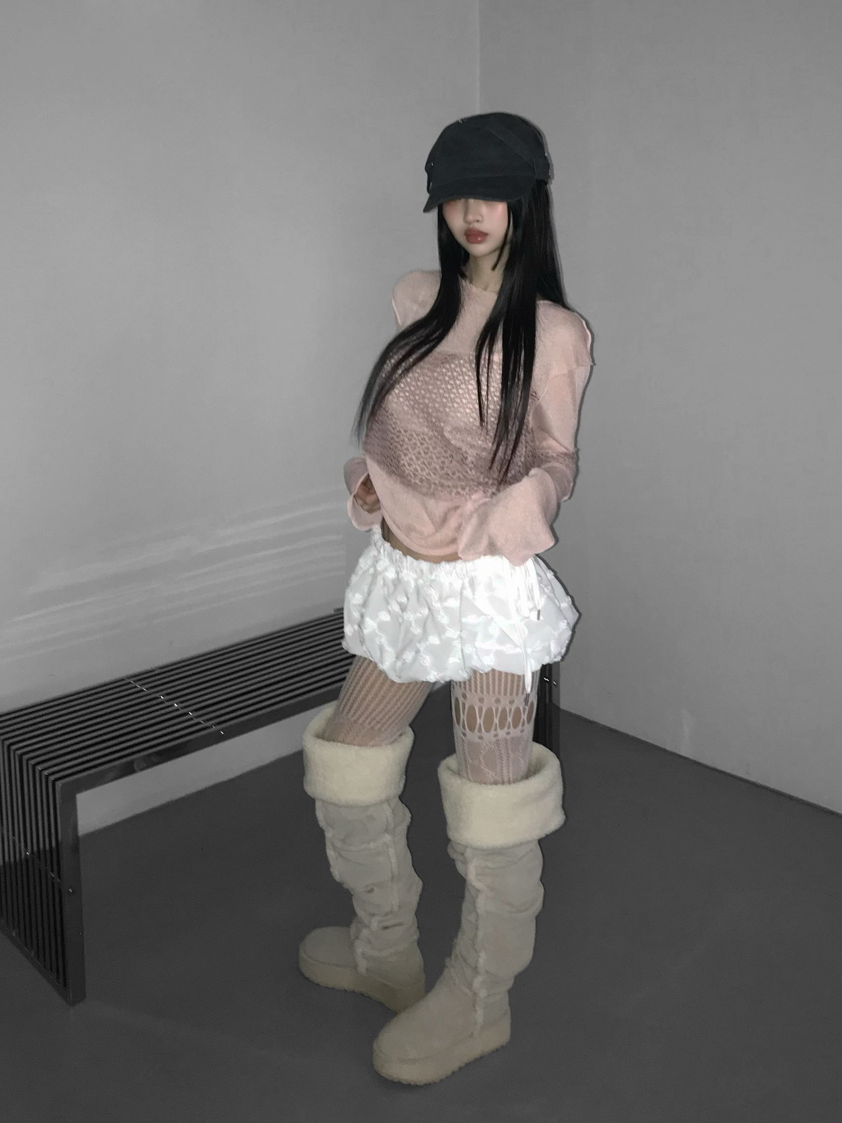 Asymmetrical Sheer Knit Top