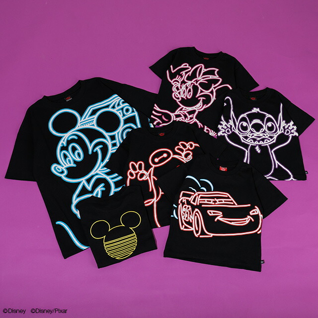 🆕【⭐訂購⭐】 🇯🇵日本直送 🌀#Disney ❣️ #親子裝❣️ 霓虹印花 蓄光 短袖 tee 🌀 [ELCA-0175] [260402]