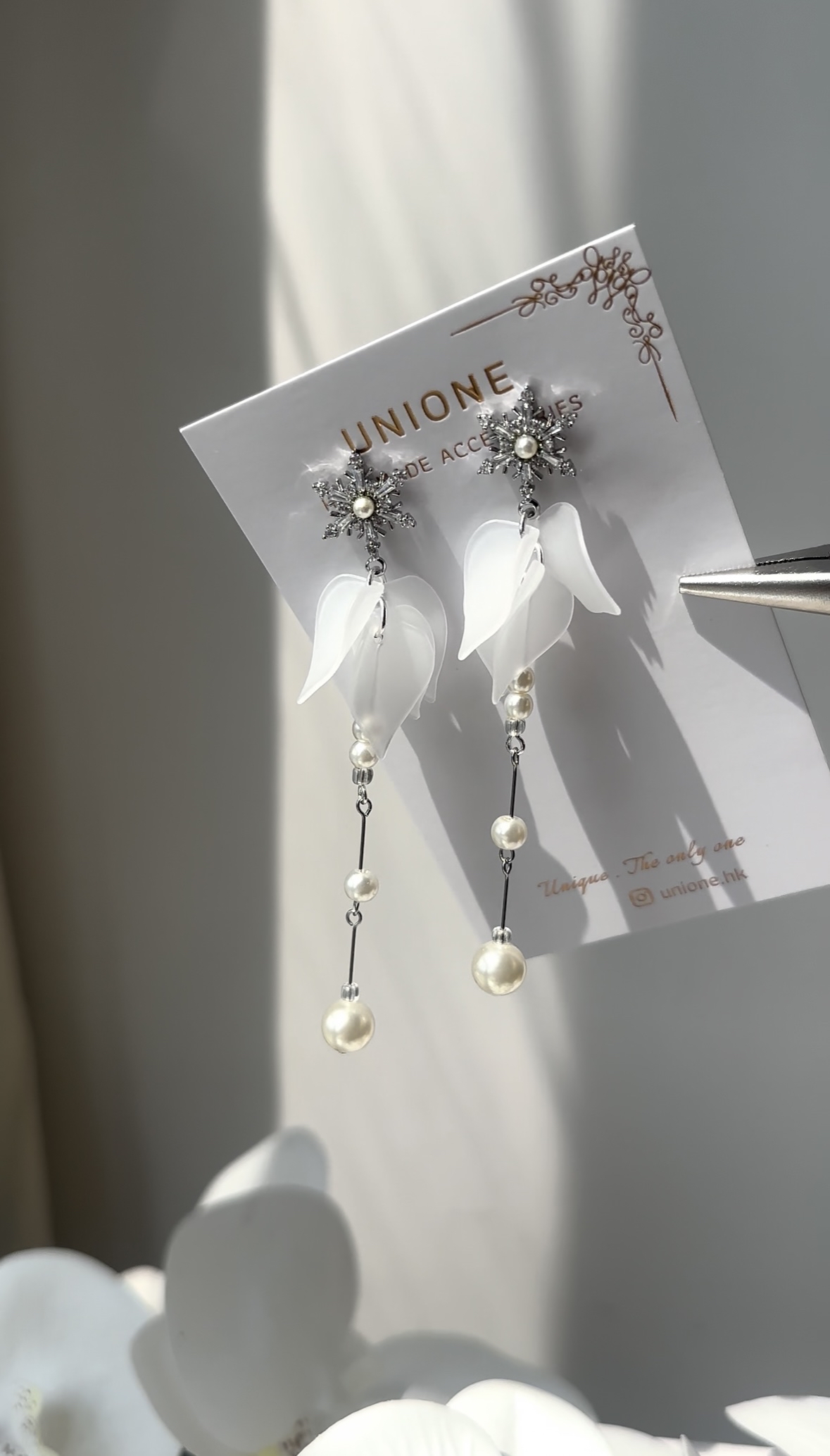 珍珠花瓣耳環👰