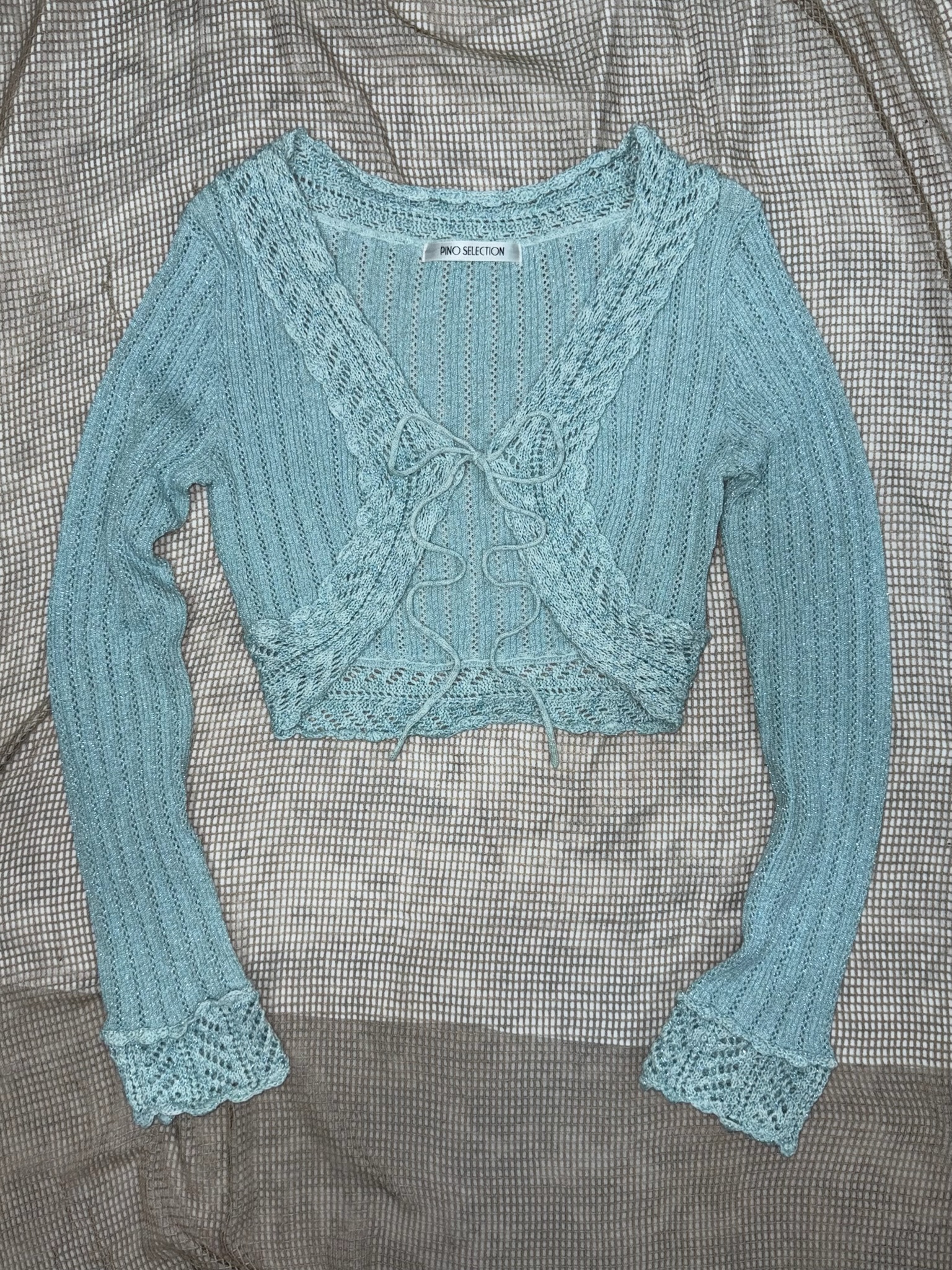 Light Blue Cropped Cardigan