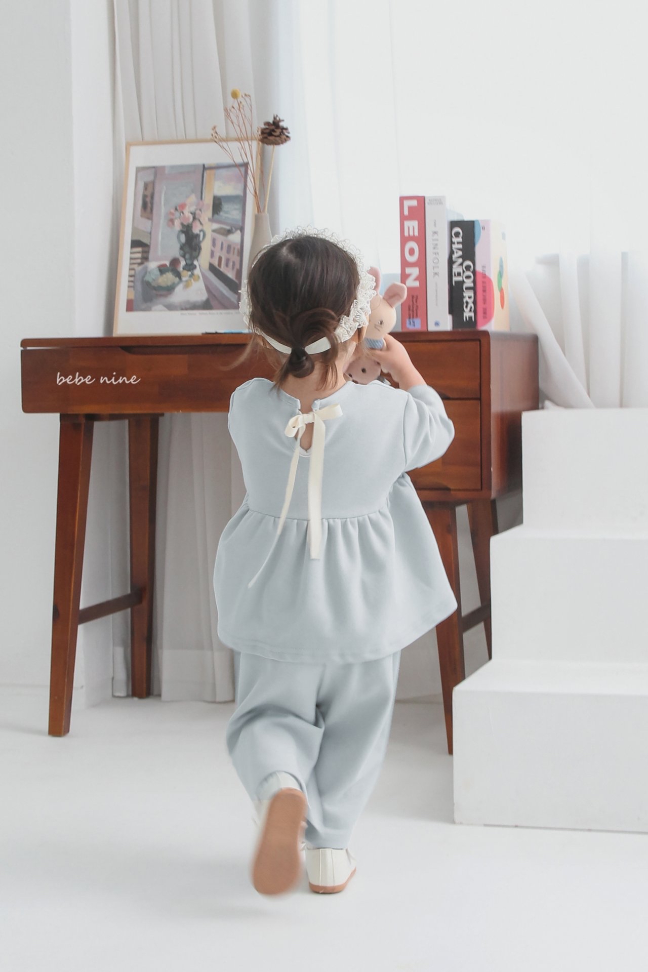 🌸預訂 韓國直送🌸🇰🇷Bebenine兩色後背絲帶寬鬆長袖上下套裝