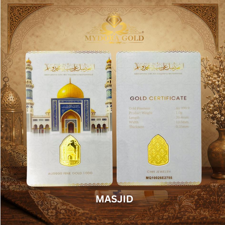 MYDORA 999.9 Gold Bar 1G Golden Landmark Series