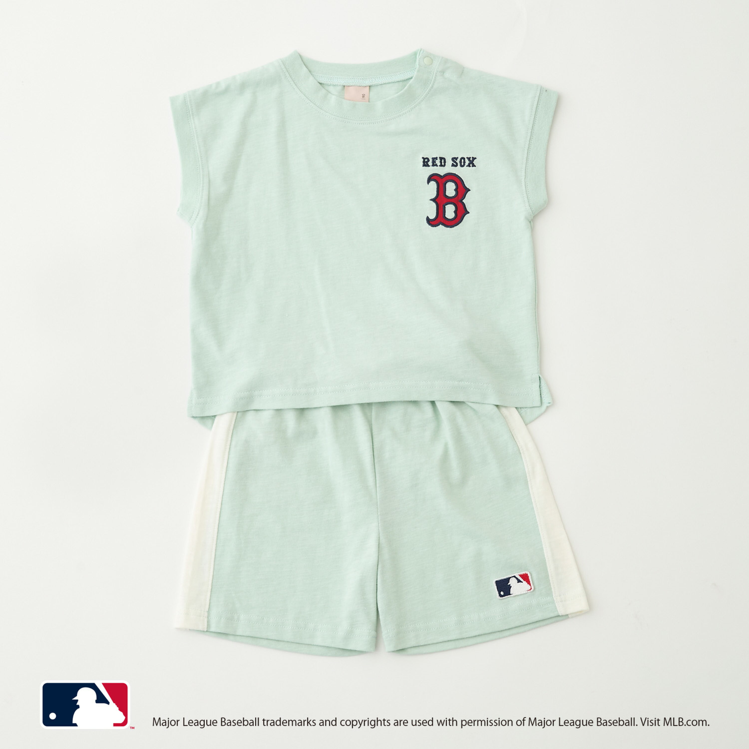 🇯🇵預訂 日本直送🇯🇵Petit Main x MLB系列三色球隊標誌上衣短褲上下套裝