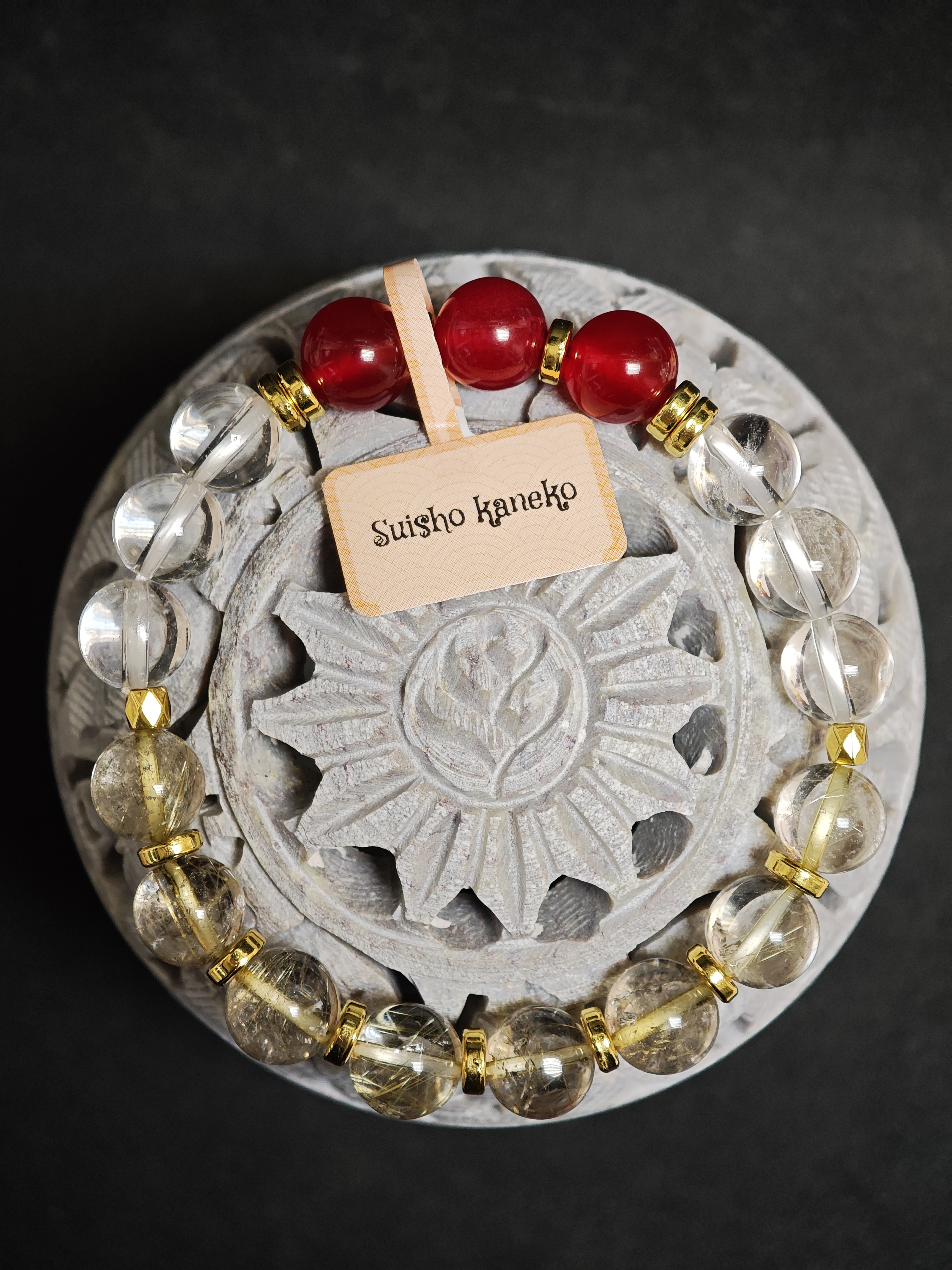 ✨新品DIY水晶手串✨✨🩸紅瑪瑙✨白水晶✨金髮晶✨