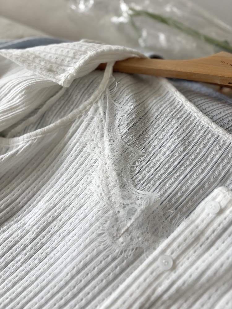 [假兩件] Lumiere Lace Layered Top (White)