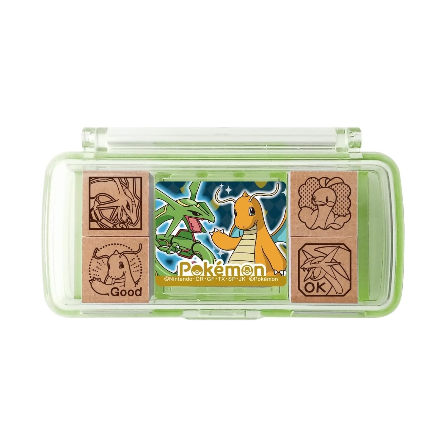 現貨｜Pokemon 烈空坐 / 啟暴龍 日本製 迷你 木製 印章 套裝 (SGM-037) 