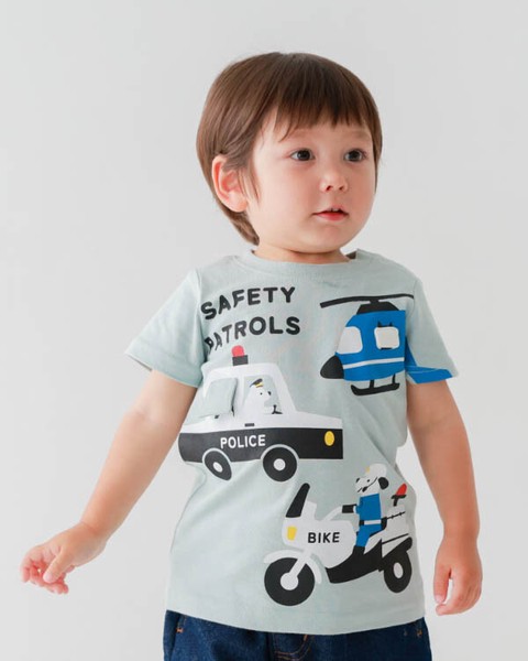 🆕【⭐訂購⭐】 🇯🇵日本直送 🌀可愛揭蓋警車🚓直升機🚁電單車🛵 短袖TEE［3款選］🌀[ELDA-0219][260524]