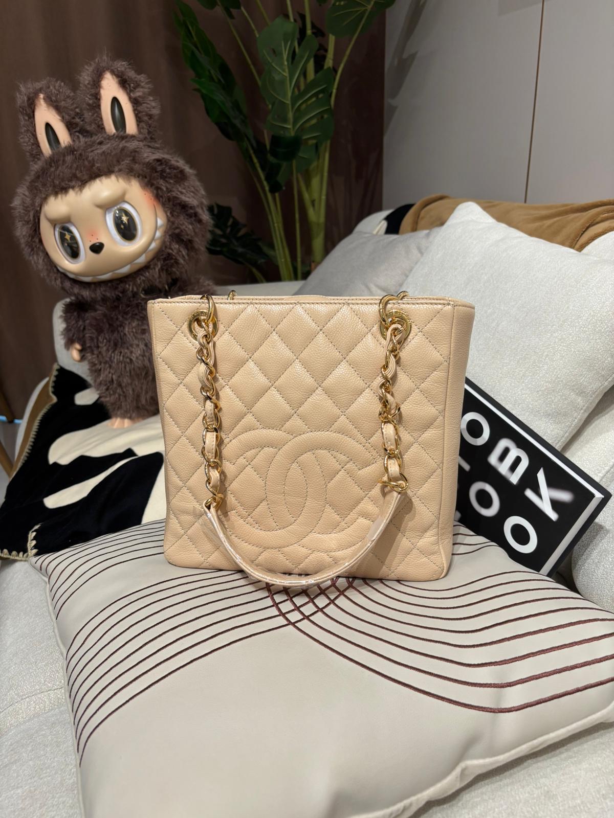 Chanel pst petit shopping tote 荔枝牛皮 100%Authentic,95%new ✅15card ✅dust bag   