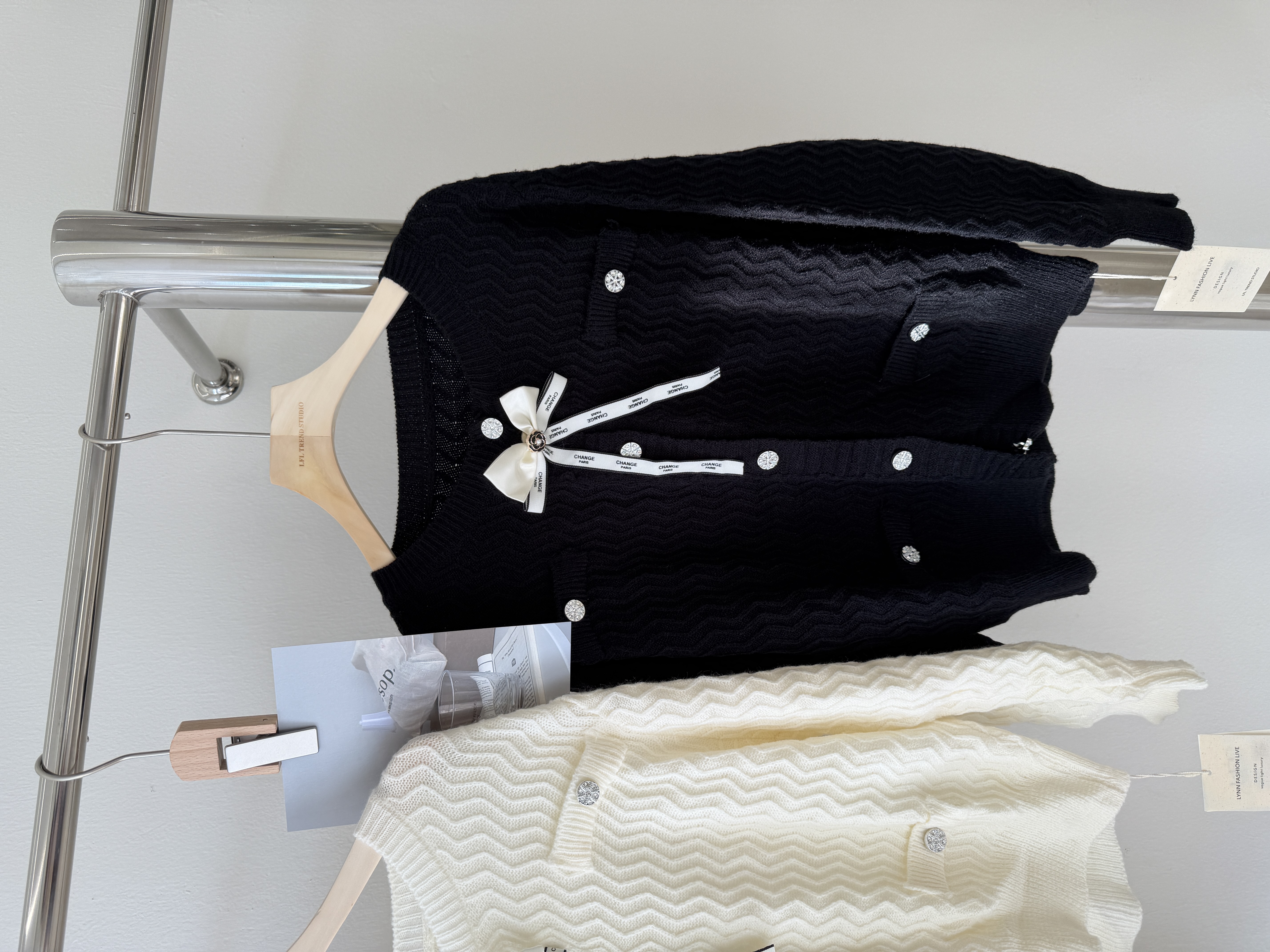 6610 韩系名媛小香风蝴蝶结扣外套