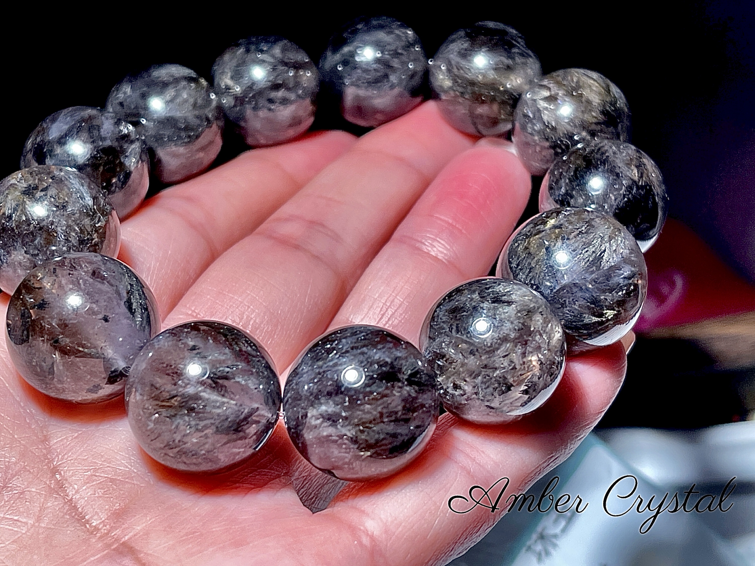 黑爆閃靈鑽 Skeletal Quartz Herkimer Diamond