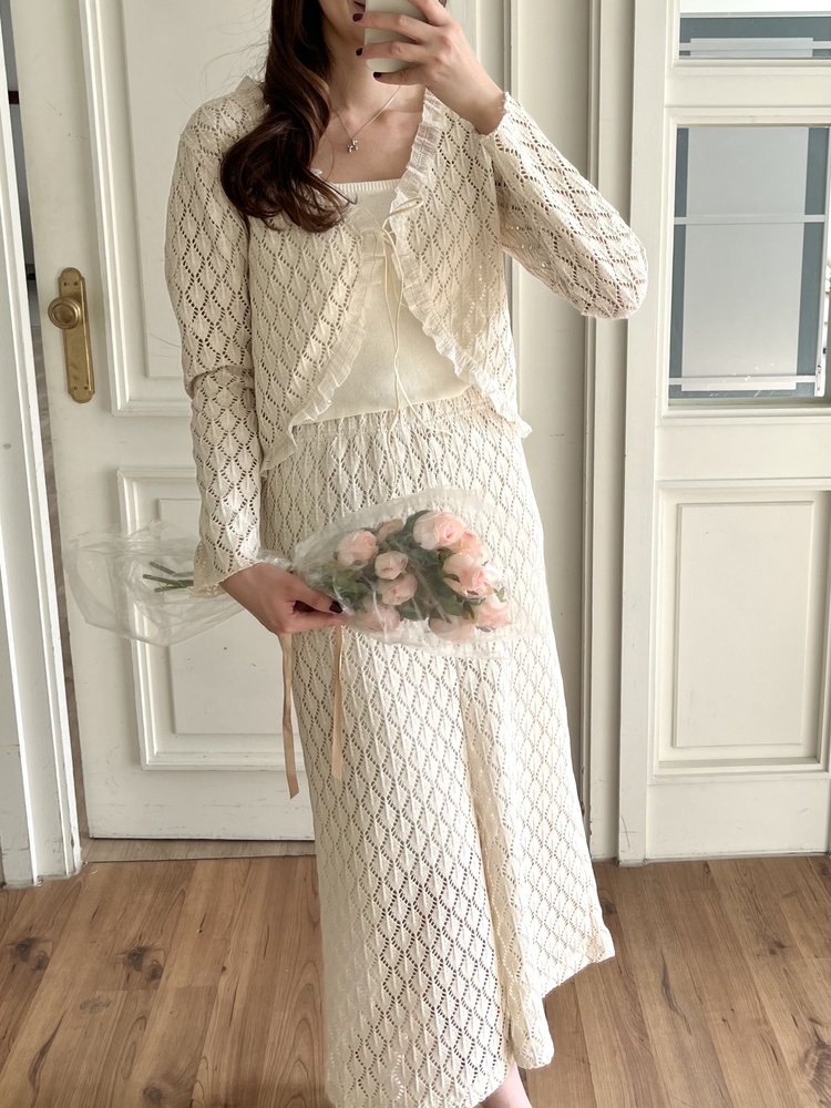 The Lacie Cardigan Set (Ivory)