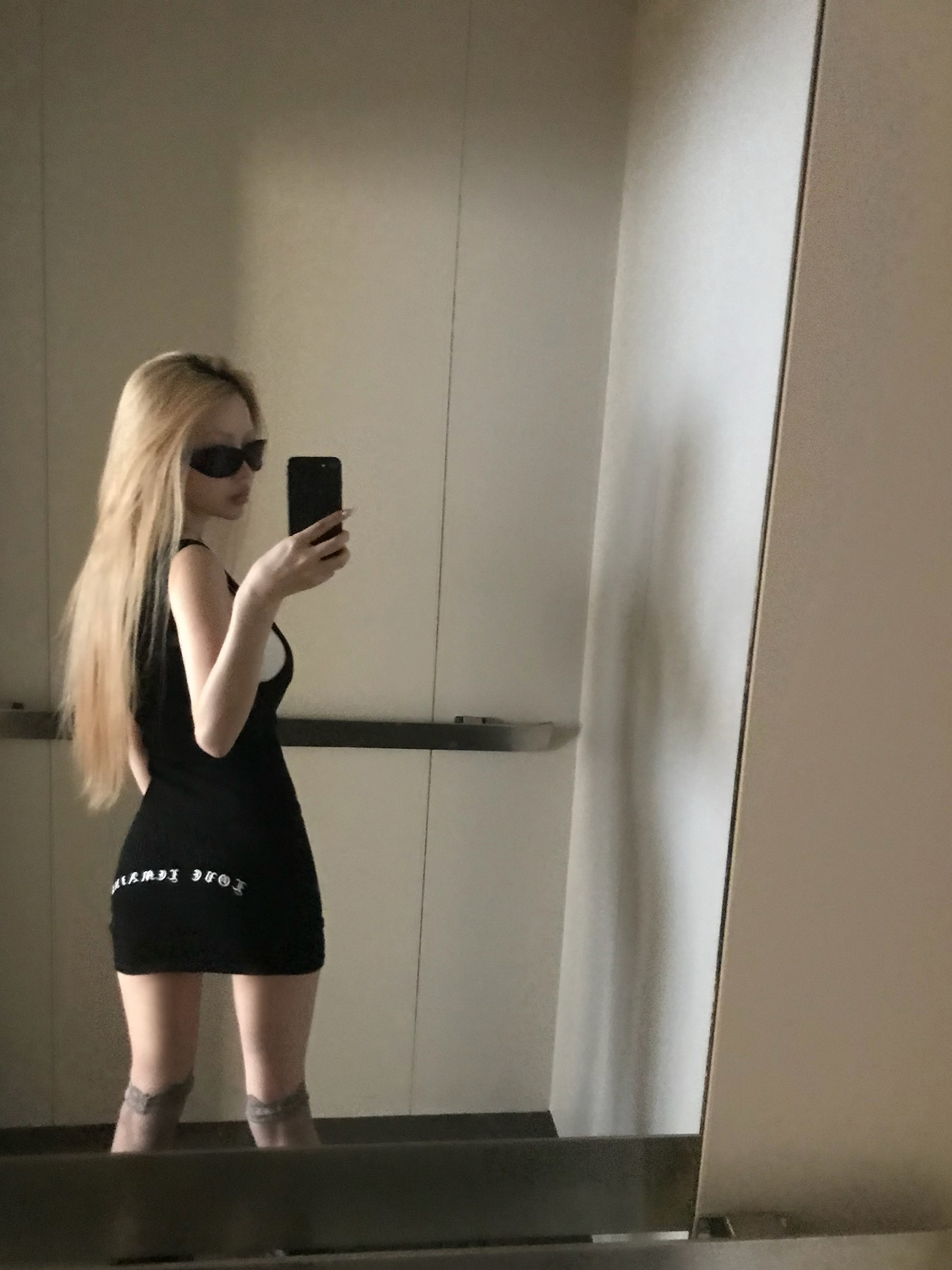 Gothic Lettering Ribbed Tank Dress