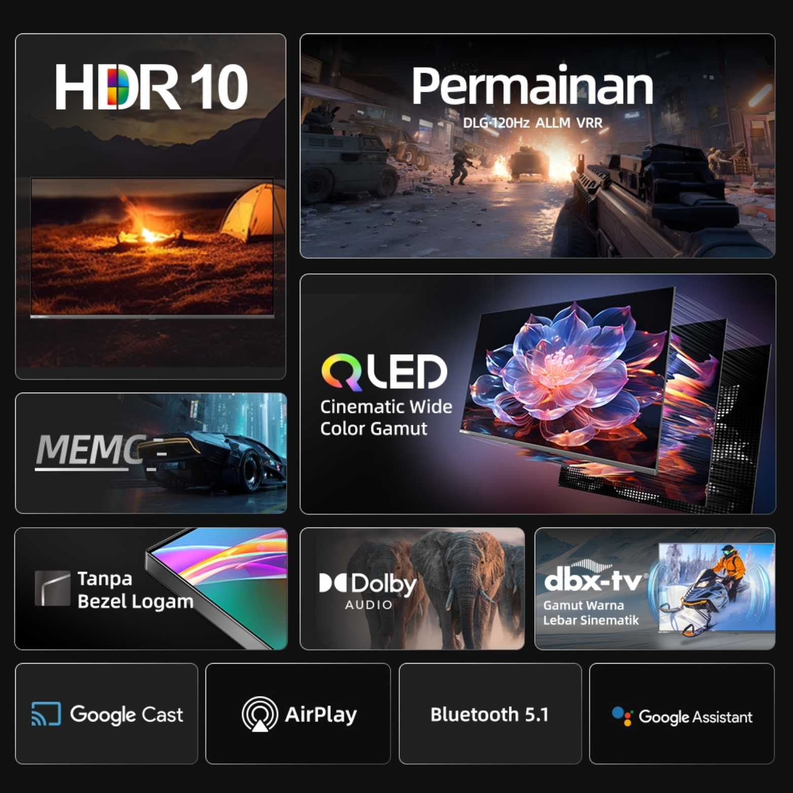 CHiQ U55QM9 55 Inch 4K QLED Google TV