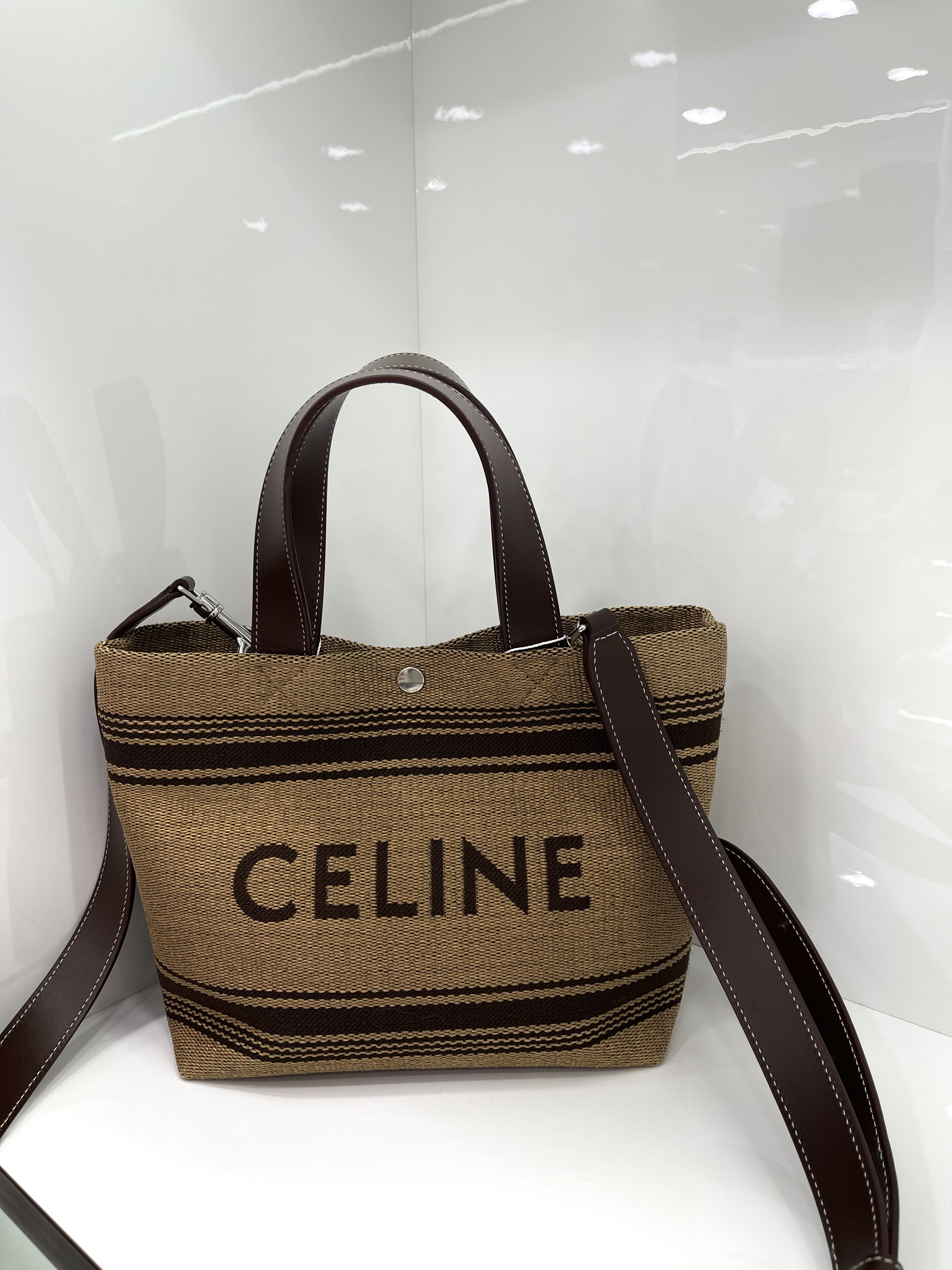 Pre-owned Celine Cabas with raffia effect